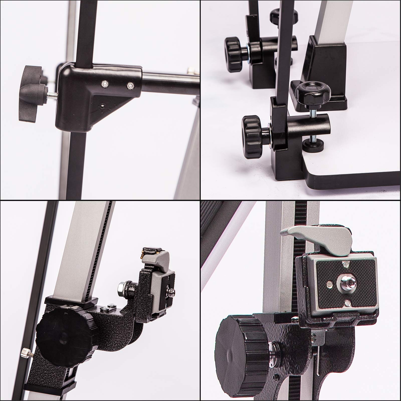 Professional DSLR Camera Photo Copy Stand with 2 x E27 45W Daylight Bulbs & Quick Release Plate - Perfect for Macro Photography, Video Shooting, Document Reproduction & Artwork Digitization