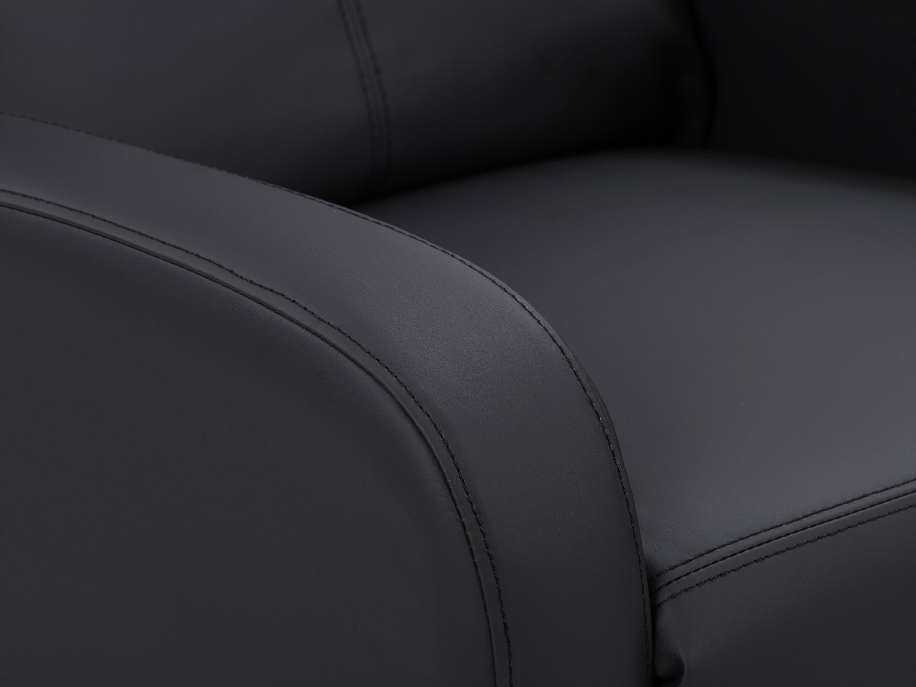 Black Push Back Recliner Chair - Comfortable Leather Living Room Recliner with Adjustable Backrest - Perfect for Home Theater, Gaming, and Relaxation