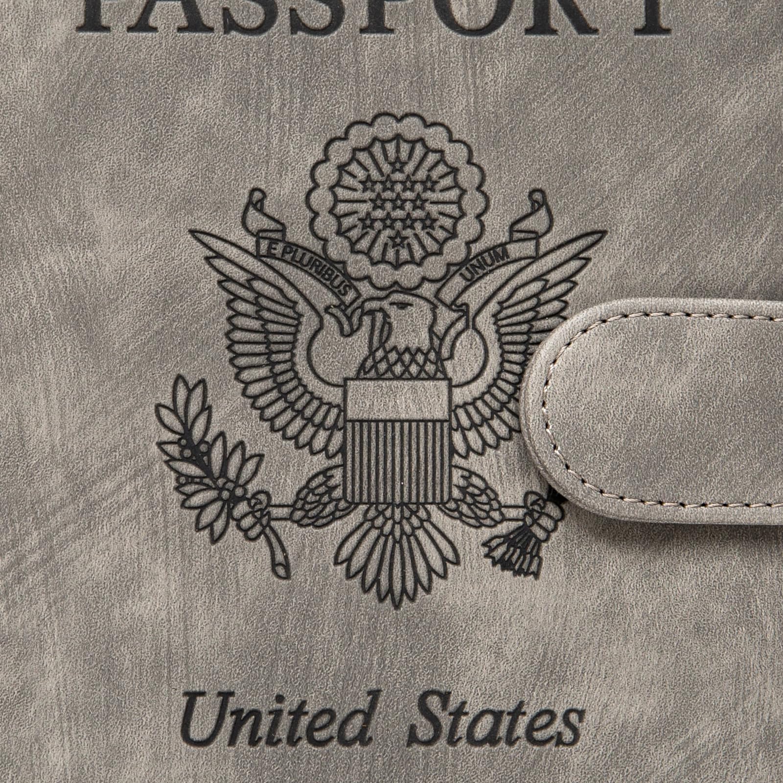 Premium RFID Blocking Passport Holder for Travel - Secure Passport Cover Wallet for Women & Men (Grey) - Ideal for International Trips, Airports & Business Travel - WT002