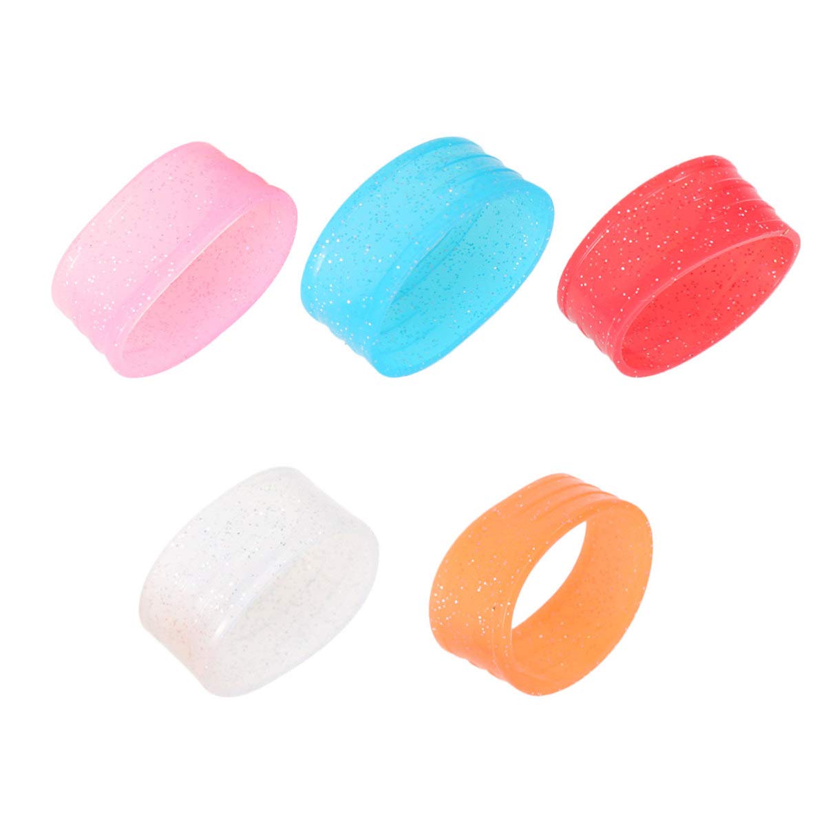 LIOOBO 5PC Tennis Racket Handle Grip Rings - Durable Racket Grip Bands for Enhanced Comfort and Control in Badminton & Tennis, Perfect for Training and Match Play