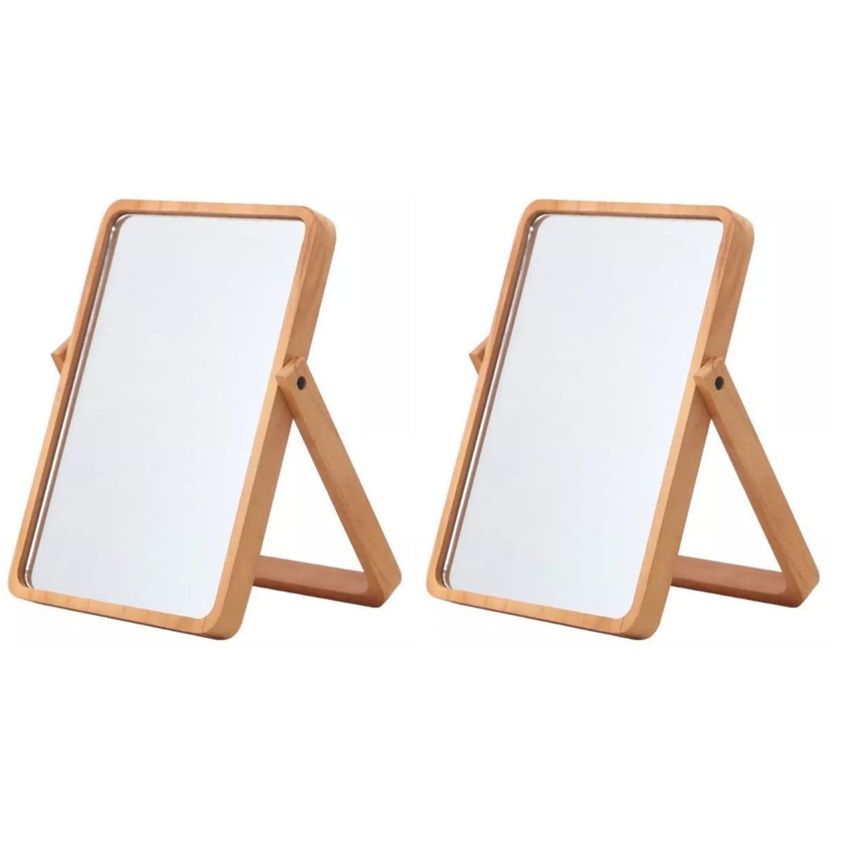 FRCOLOR 2-Pack Rectangular Standing Mirror - Desktop Makeup Mirror with Adjustable Angle for Vanity, Dressing Table & Bathroom | Perfect for Makeup, Hairstyling & Home Decor
