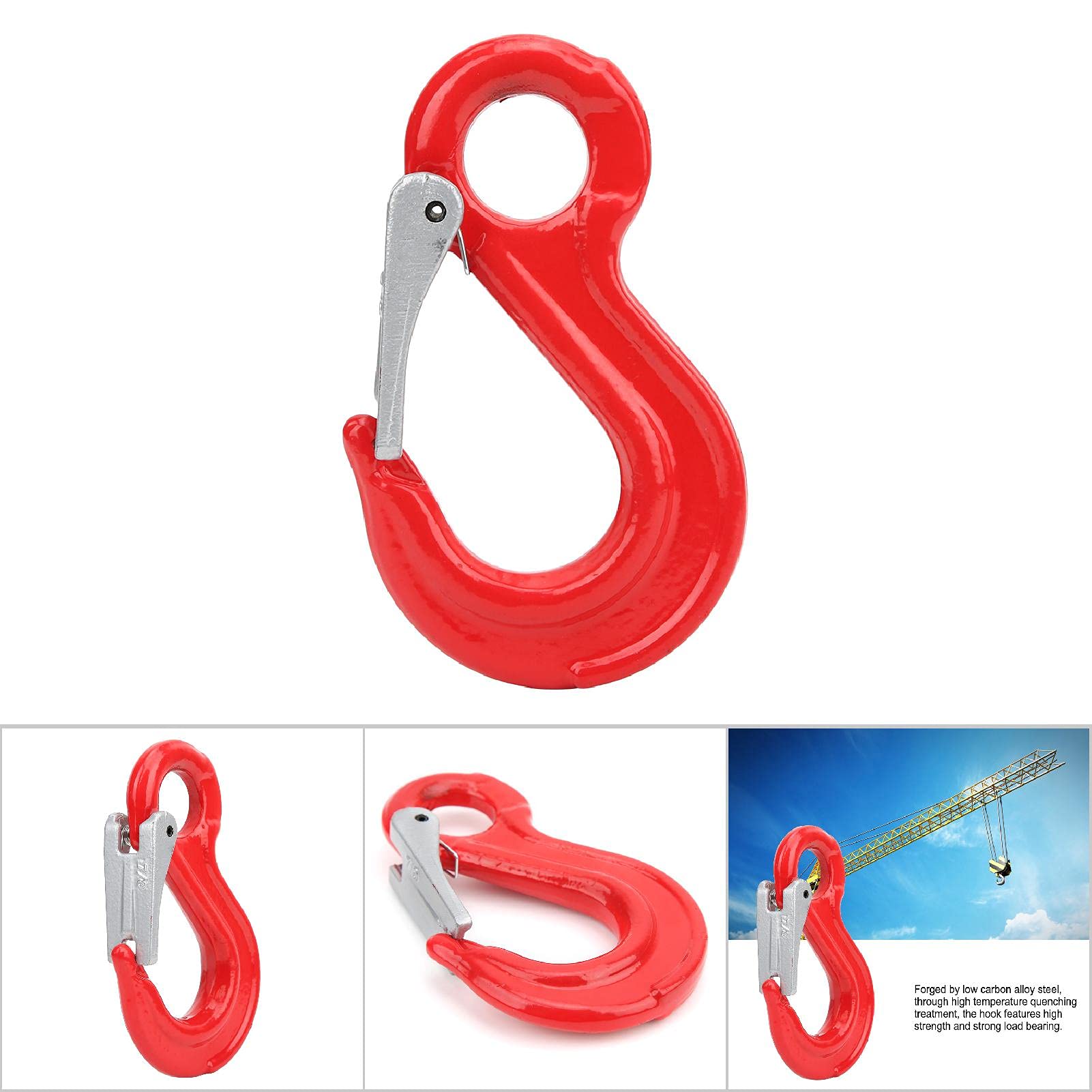 2 Ton Round Lifting Hook with Fixed Eyelet - Alloy Steel C Hook for Shipbuilding, Marine & Industrial Lifting - Heavy Duty Crane, Rigging & Construction Equipment
