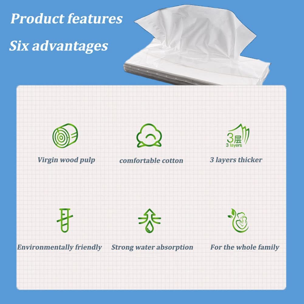 100-Pack Soft Cotton Facial Tissues | Disposable Deep Cleansing Face Wipes for Makeup Removal, Skin Care & Daily Cleansing | Gentle Dry Wipes for Travel, Gym & Home Use