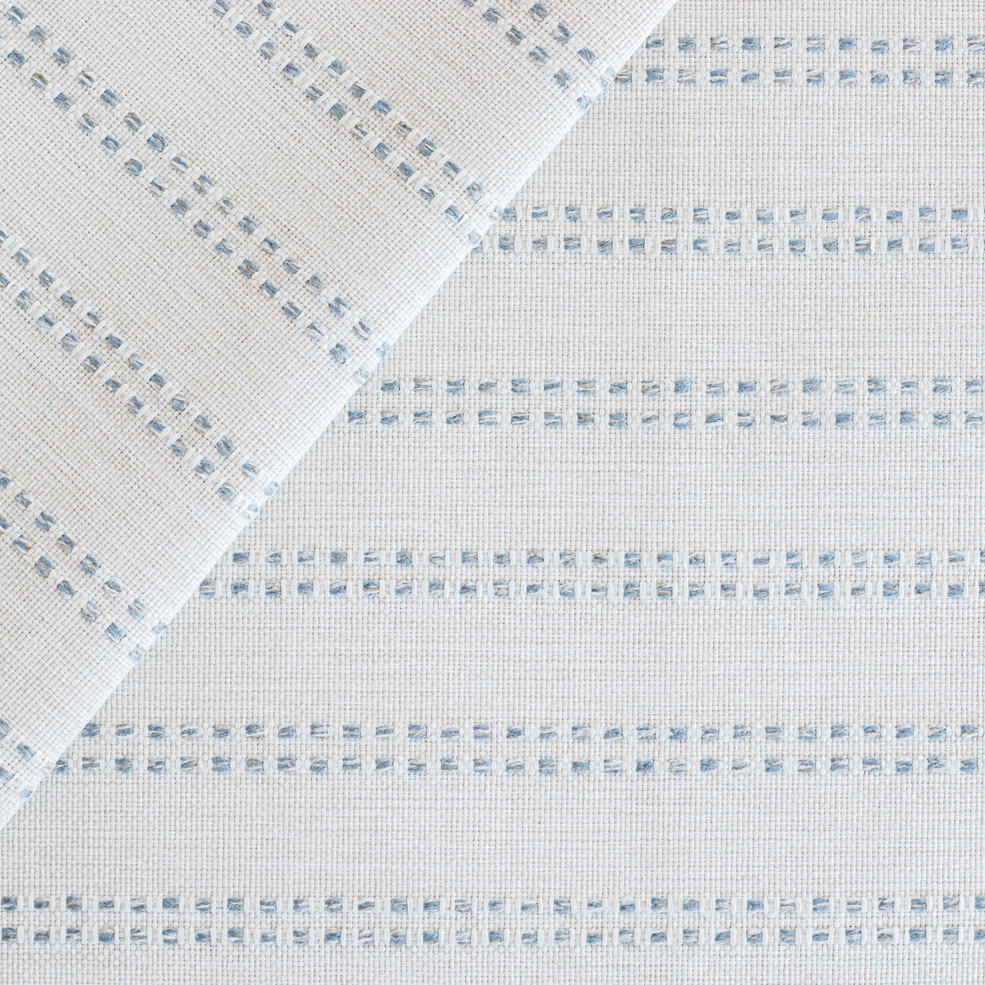 Elodie Stripe Fabric - Sky Blue Cotton Blend Textile for Upholstery, Curtains & DIY Crafts | Premium Home Decor Material for Sofas, Pillows & Sewing Projects