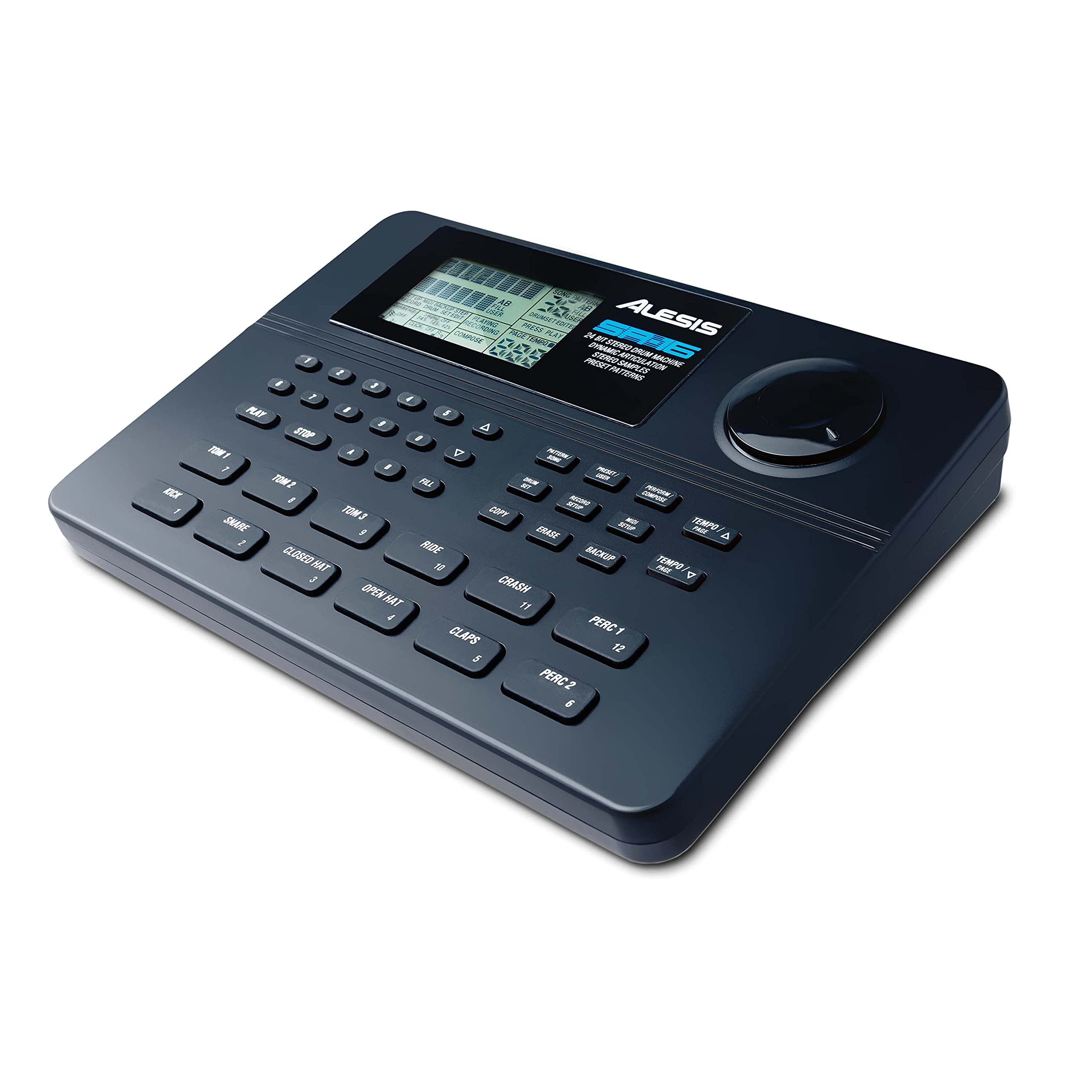 Alesis SR-16 Professional Drum Machine - Standalone Electronic Drum Kit with 233 Onboard Sounds, Built-In Effects & MIDI I/O for Music Production, Live Performance & Studio Recording