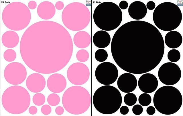 Pink and Black Dot Decals - Waterproof Vinyl Stickers for Laptops, Phones, Cars & DIY Crafts - Fun Decorative Dots for Personalizing Your Devices and Home Decor