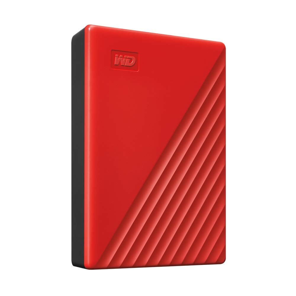 WD 4TB My Passport Portable External Hard Drive - USB 3.1/USB 3.0 Compatible, Password Protection & Ransomware Defense, Backup Software Included (Red) - Perfect for Data Storage, Travel, PC/Mac Backup & Secure File Sharing