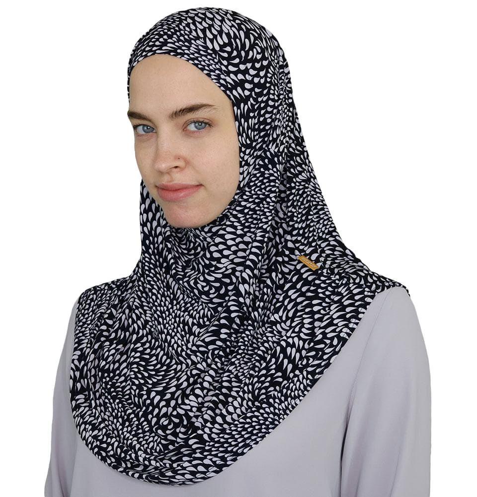 Firdevs Amira Hijab - Soft Stretch Muslim Headscarf for Women, Breathable & Comfortable, Rainstorm Black - Perfect for Daily Wear, Prayer, and Outdoor Activities
