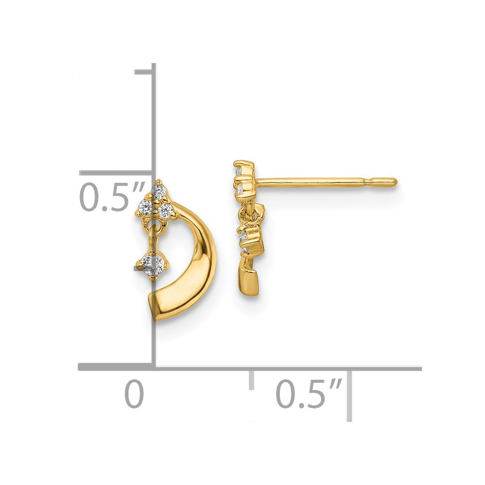14K Gold Plated CZ Stud Earrings for Women - Elegant Cubic Zirconia Post Earrings (Model YE2053) - Perfect for Weddings, Parties & Everyday Wear