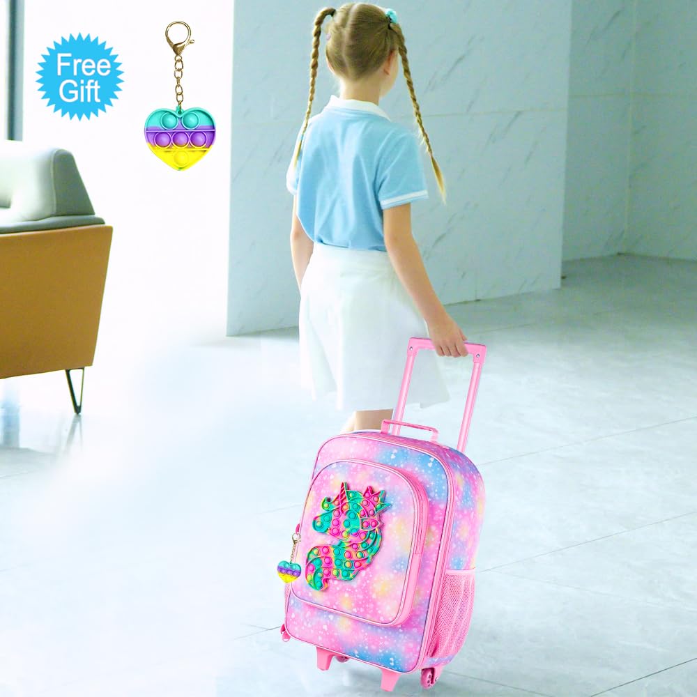 **Kids Rolling Suitcase with Wheels - Durable Carry-On Luggage for Toddlers, Boys & Girls - Perfect for Travel, School Trips & Family Vacations**