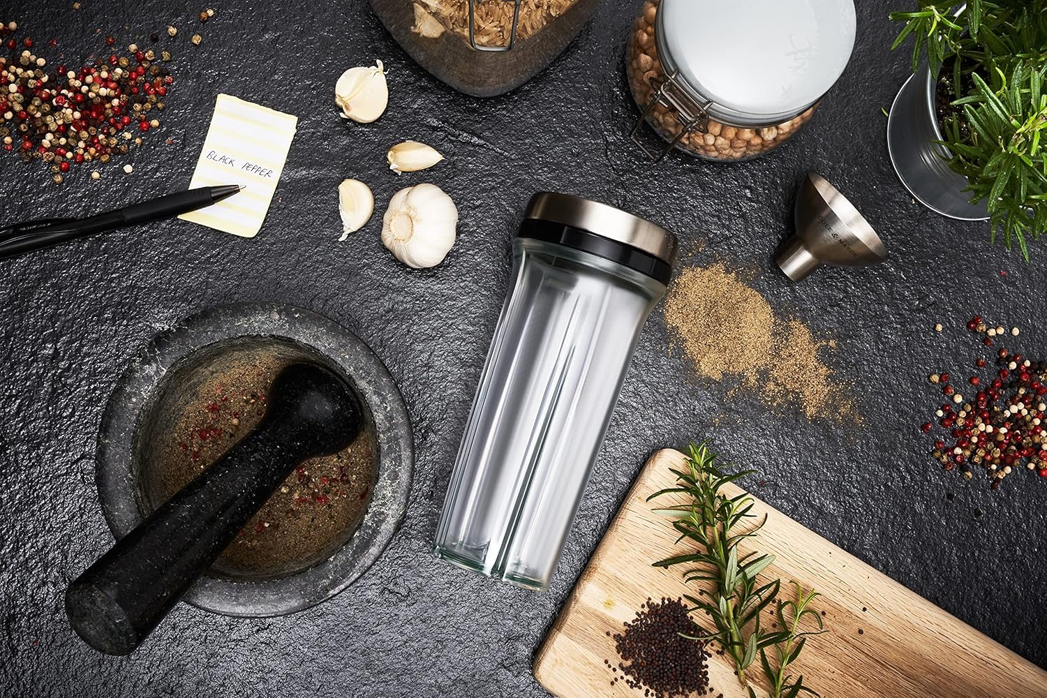 Cole & Mason Stainless Steel Salt and Pepper Funnel - Premium Metal Kitchen Funnel for Spice Jars, Bottles & Seasoning Containers - Durable Small Funnel for Easy Refilling - Perfect for Home Cooking, Baking & Pantry Organization