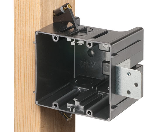 Dual Gang End Box Nail On for New Construction - Ideal for Electrical Wiring and Home Improvement Projects