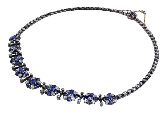 18K White Gold Antique Sapphire Necklace - AGL Certified Natural Blue Sapphire Pendant for Women | Elegant Jewelry Gift for Anniversary, Birthday & Special Occasions
