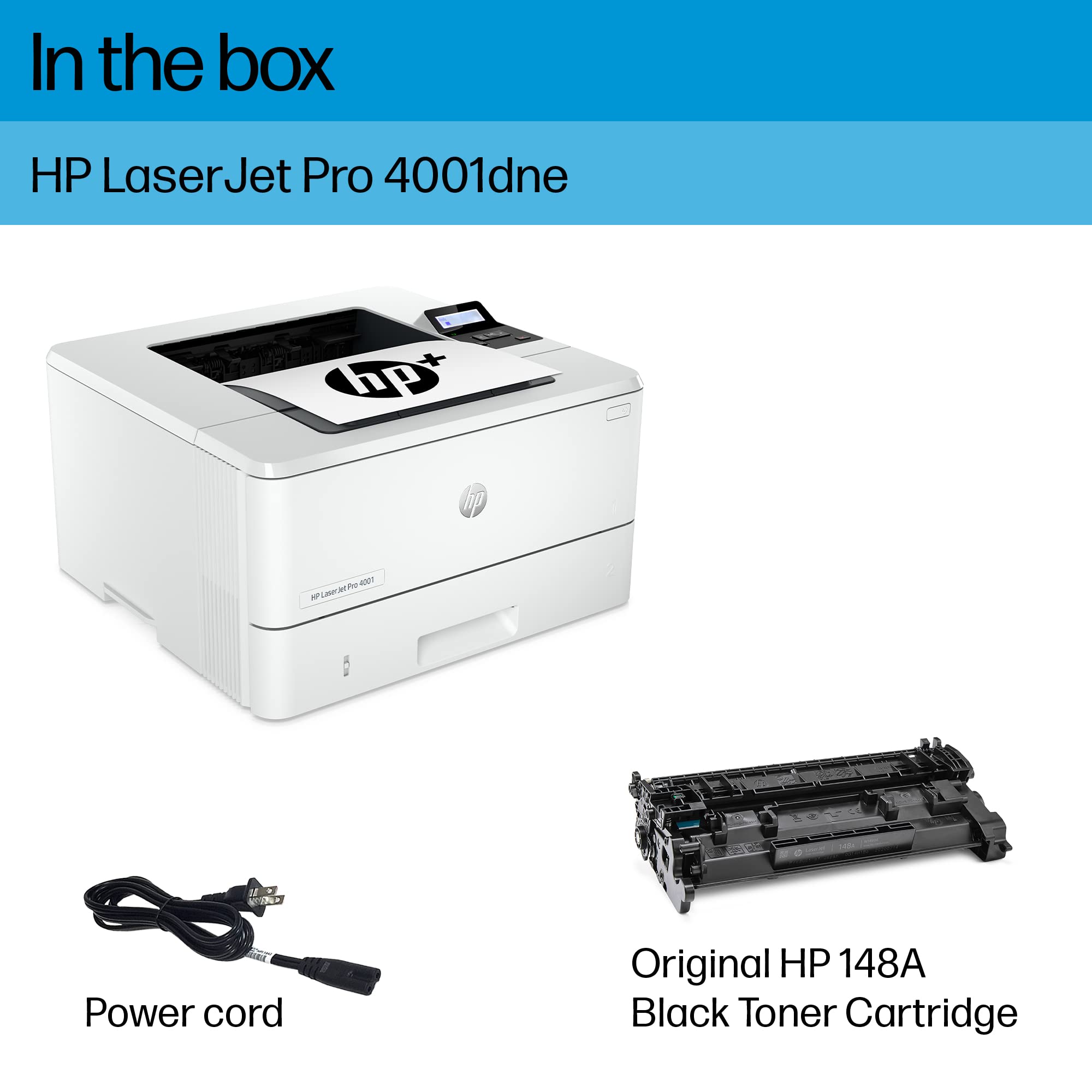 HP LaserJet Pro 4001dne Wireless Monochrome Laser Printer | Fast Printing, HP+ Smart Office | Ideal for Home Office & Small Business Printing Needs