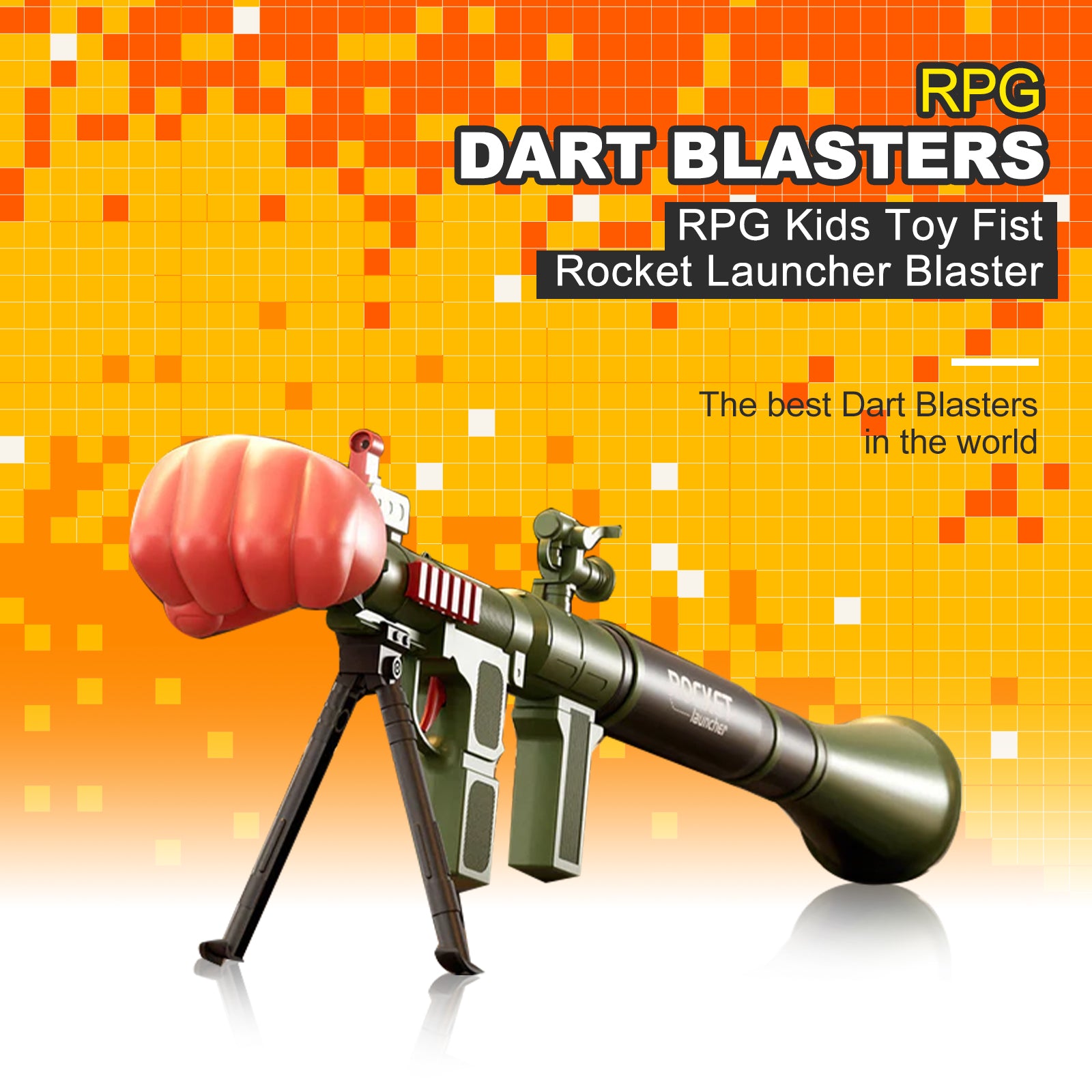 Best Kids Rocket Launcher Toy - Foam Blaster Gun for Outdoor Play - Fun RPG Style Foam Dart Blaster for Backyard Games, Birthday Parties & Nerf Battles
