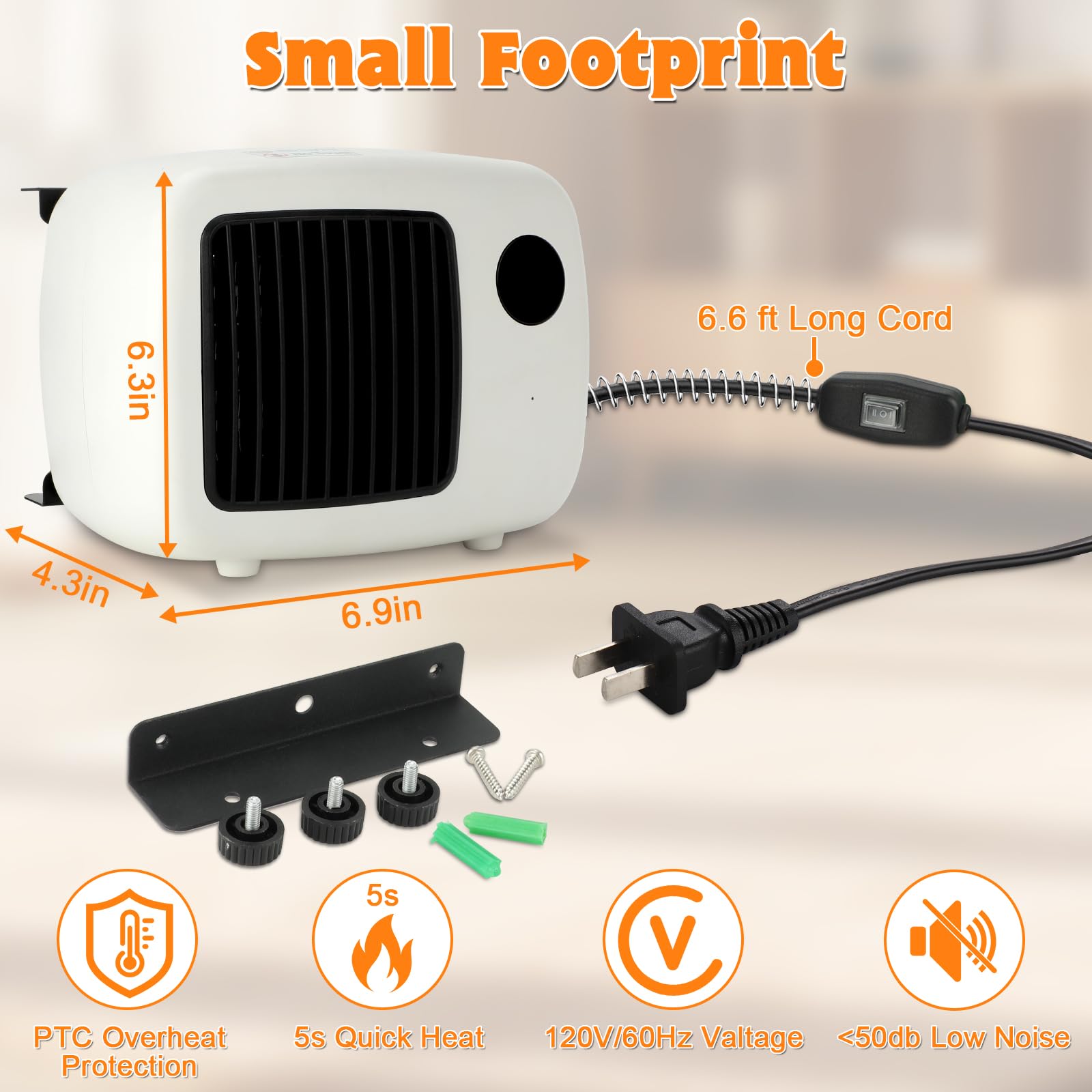 FHTONGE 200W/400W Thermostat-Controlled Outdoor Dog House Heater with Digital Display & 6.6Ft Chew-Proof Cord - Pet Kennel Heater for Dogs, Cats, Rabbits & Chicken Coops - Keep Pets Warm in Winter for Outdoor Use, Garages & Barns