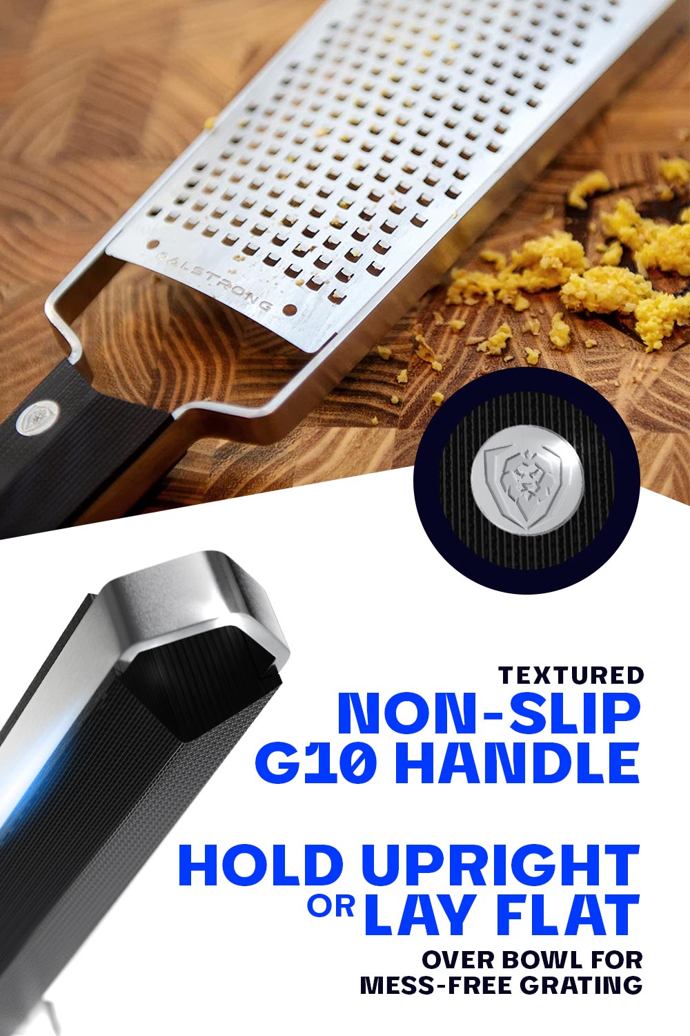 Premium Stainless Steel Wide Cheese Grater - Coarse Shredding for Hard Cheeses | Dalstrong Professional Kitchen Tool | Perfect for Pasta, Pizza & Salad Toppings