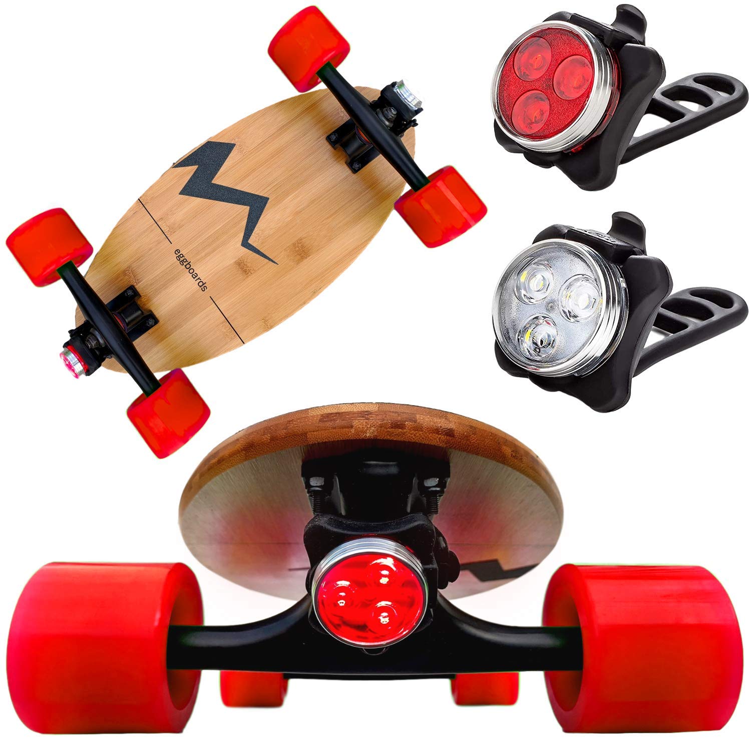 LED Light Up Mini Longboard Skateboard - Bamboo Deck with Colorful Underglow Lights for Night Riding | Portable Small Cruiser Board for Adults & Kids | Perfect for Commuting, Campus Travel & Evening Skate Sessions