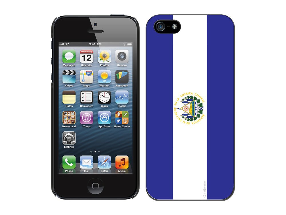 Cellet Proguard Protective Case with Salvadorian Flag Design for Apple iPhone 5 - Black | Durable Slim Cover for Everyday Use & Travel