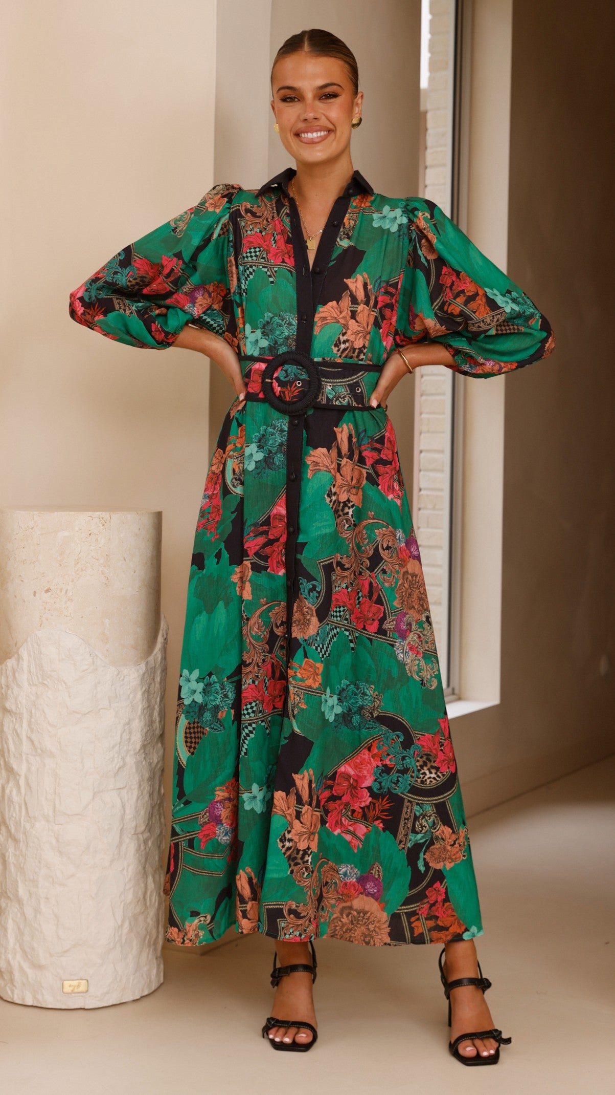 Lucinda Maxi Dress - Green | Flowy Long Summer Dress for Women | Perfect for Beach, Vacation & Casual Outings