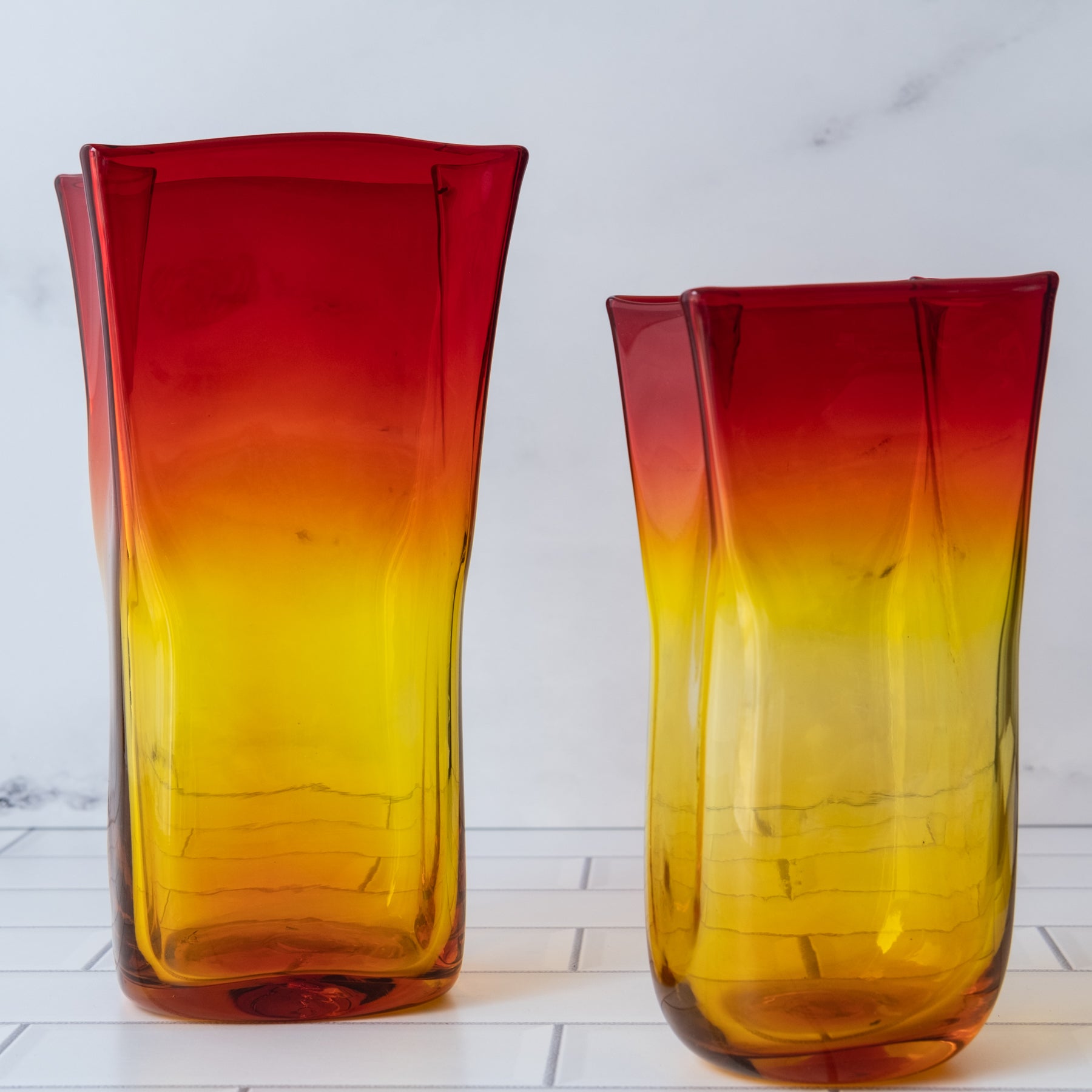 8813M Medium Paper Bag Vase in Tangerine - Eco-Friendly Decorative Vase for Home, Office, Wedding & Party Decor