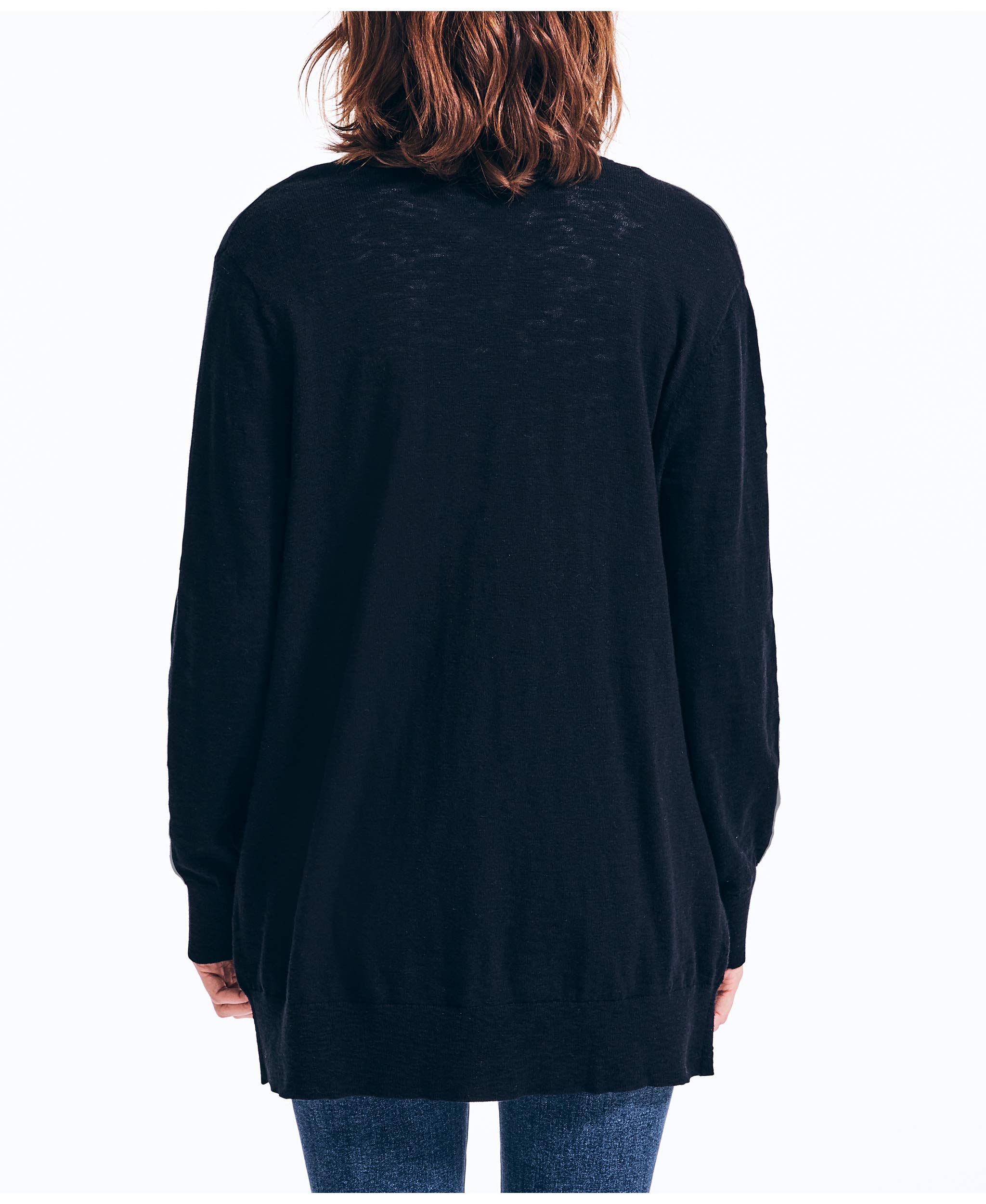 Nautica Women's Soft Open Front Long Cardigan Sweater - Lightweight Knit Wrap Cover-Up for Fall & Winter - Perfect for Office, Travel and Casual Outfits