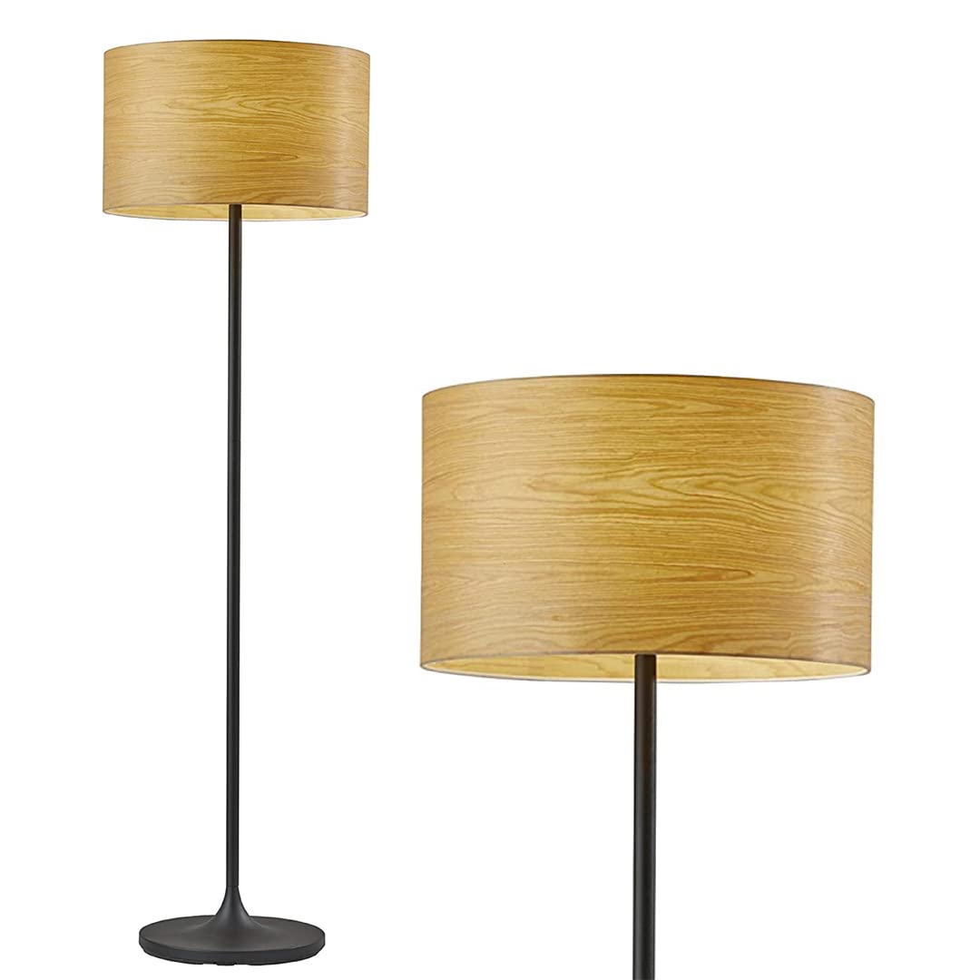 Adesso Modern Floor Lamp - Scratch Proof & Corrosion Resistant Metal Body, Adjustable Standing Light for Bedroom, Living Room, Office - Matte Black Finish for Home & Office Decor