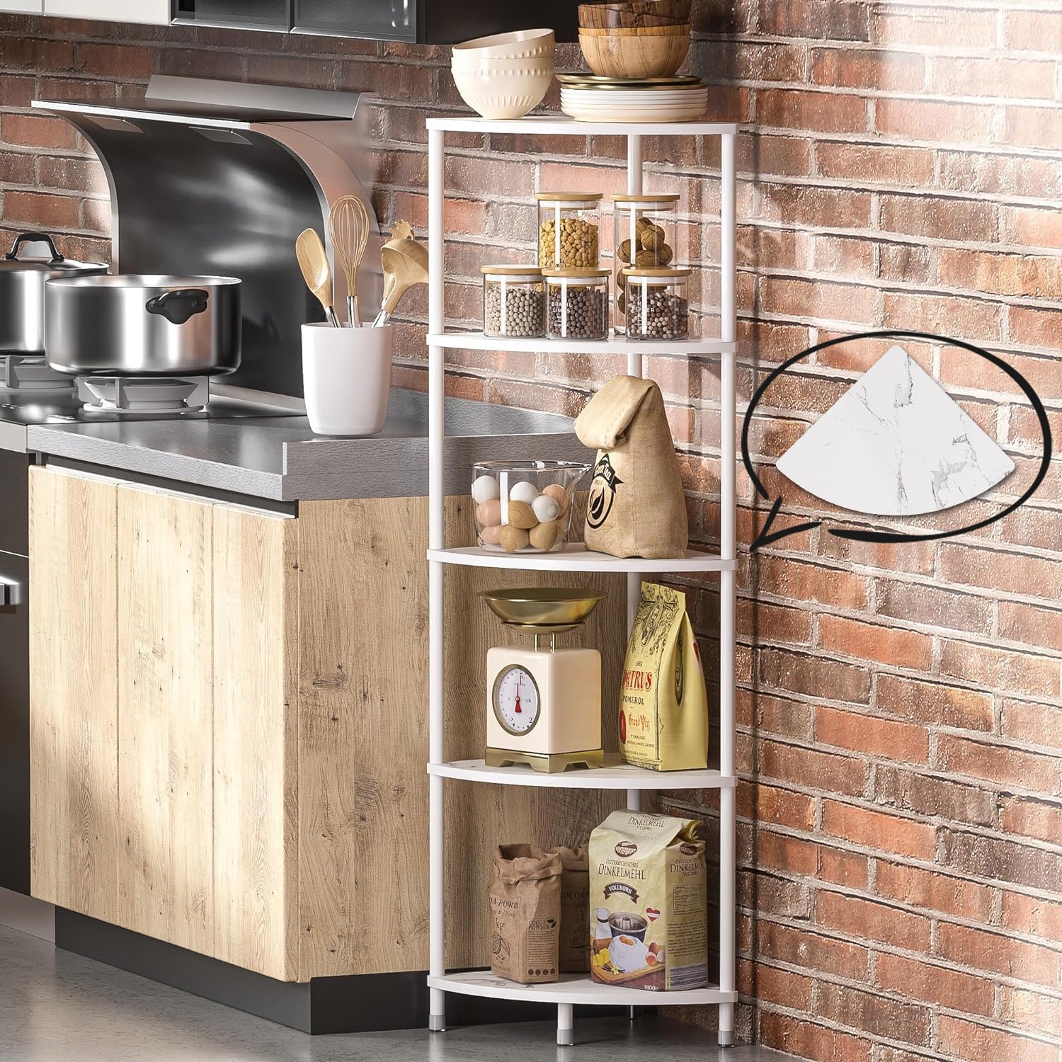 5-Tier Corner Shelf Stand - 44.1