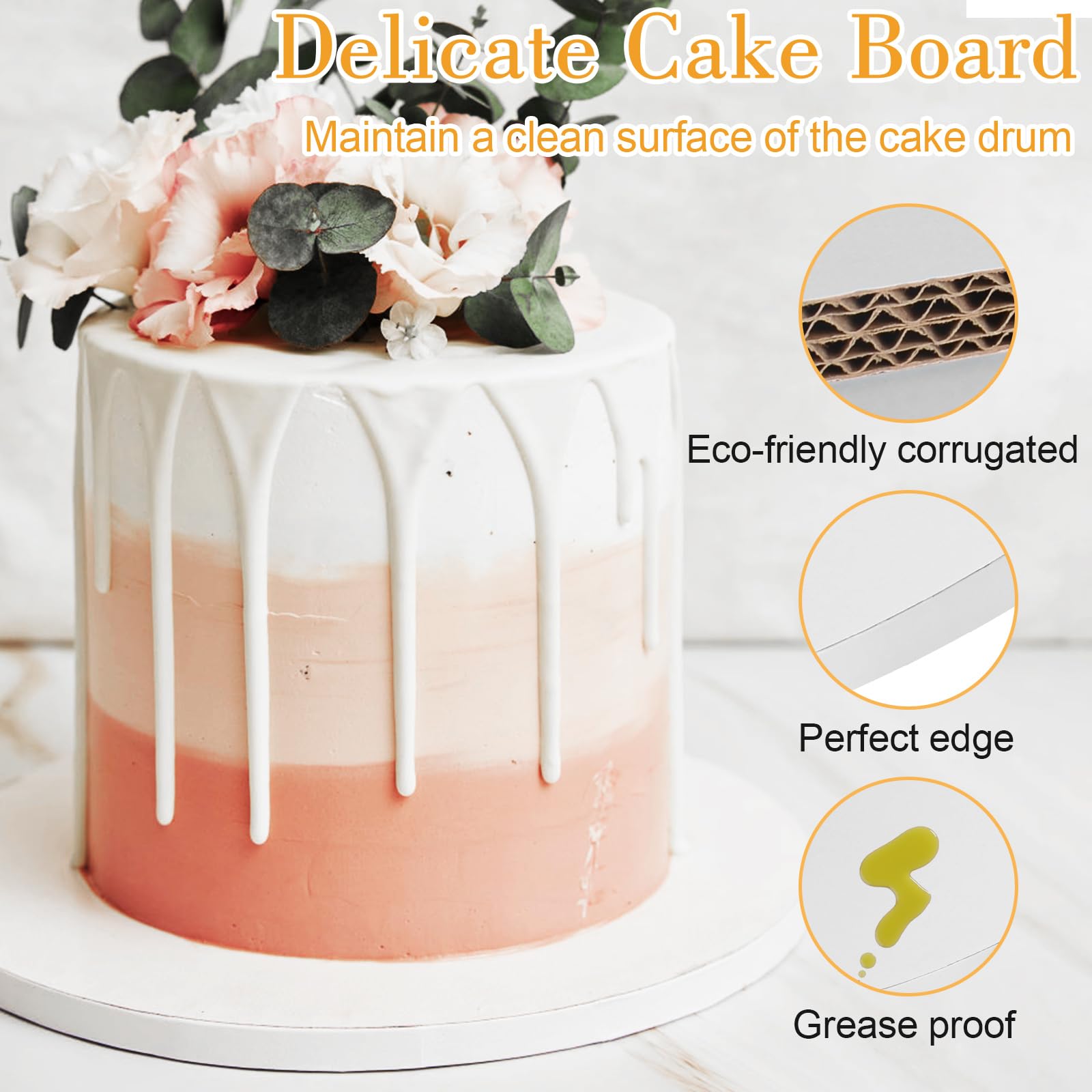 12-Pack 10 Inch Round Cake Drums - 1/2