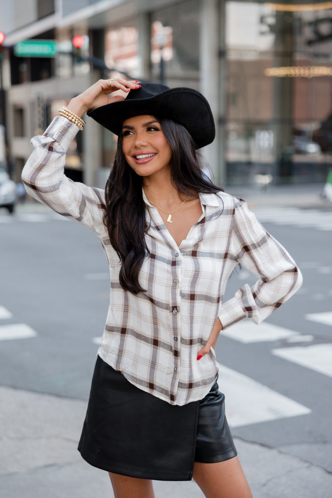 Off White Plaid Shirt for Men - Classic Casual Button Down Shirt - Perfect for Office, Dating & Everyday Wear | FINAL SALE
