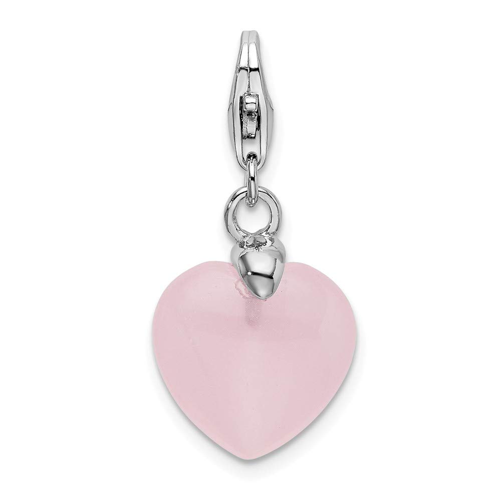 925 Sterling Silver Rose Quartz Heart Pendant Necklace with Lobster Clasp - Elegant Jewelry Gift for Women, Perfect for Valentine's Day, Anniversary & Everyday Wear