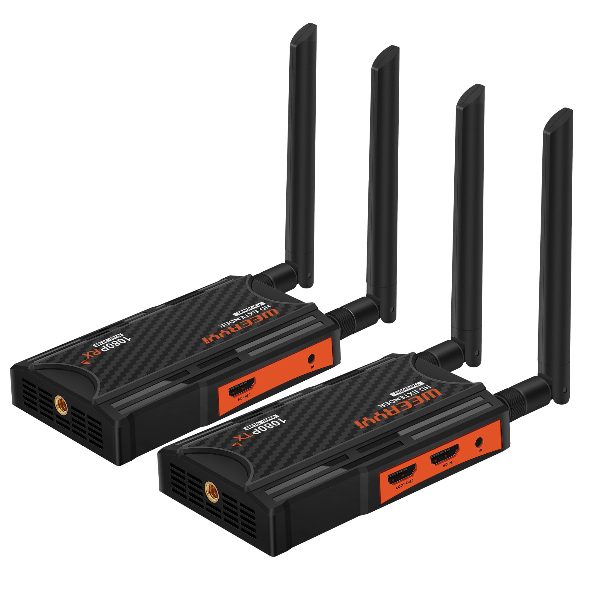 Wireless HDMI Transmitter and Receiver Kit - 1080P Full HD, 820ft/250M Range, 2.4/5.8GHz Dual Band, IR Support & Loop-Out - Perfect for DSLR Cameras, Projectors, Laptops in Church, Home Office & Conference Room Setups