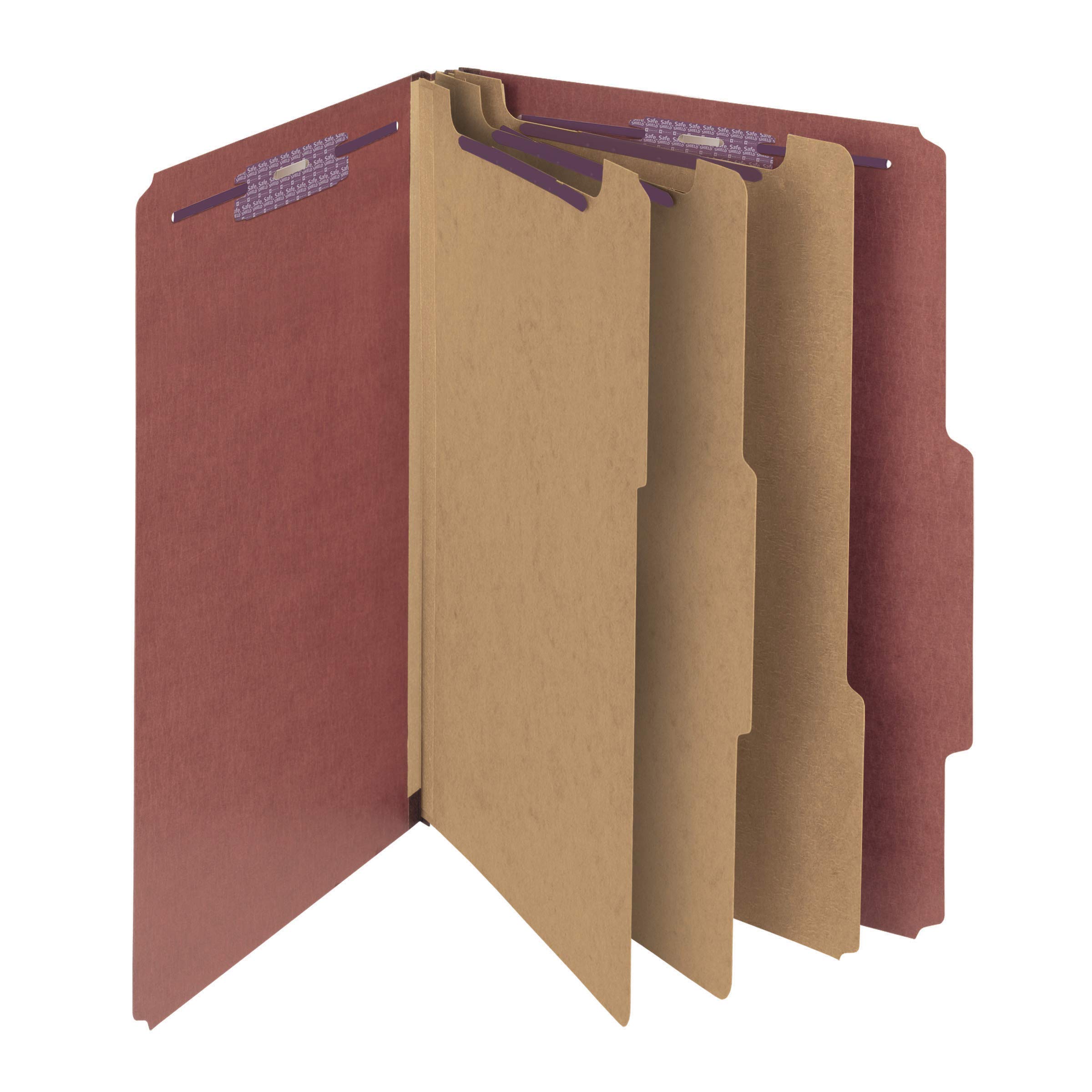 Smead Pressboard Classification File Folder with SafeSHIELD® Fasteners - 3 Dividers, 3