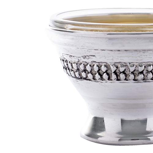 Sterling Silver Mini Salt Bowl with Floral Design - Elegant Tea Light Holder, Decorative Home Accent, Perfect for Housewarming & Birthday Gifts | Ideal for Dining Table Centerpiece, Bathroom Decor, and Romantic Candlelit Dinners