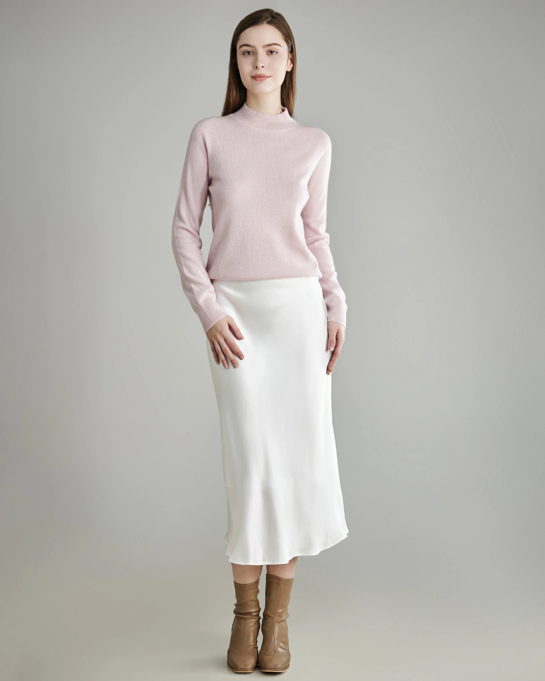 Luxury Cashmere Mock Neck Sweater for Women - Soft & Warm Winter Pullover - Perfect for Office, Travel & Casual Outfits