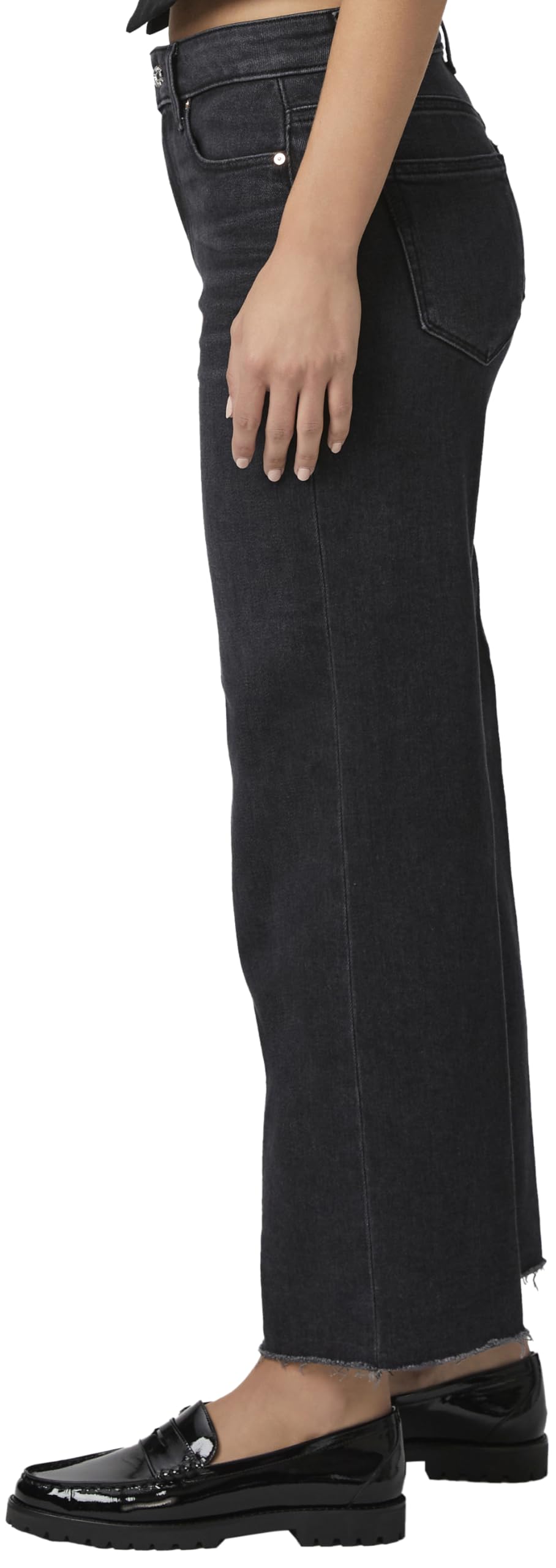 PAIGE Women's Anessa Raw Hem Jeans - High Waist Distressed Denim Pants for Casual Outfits & Street Style