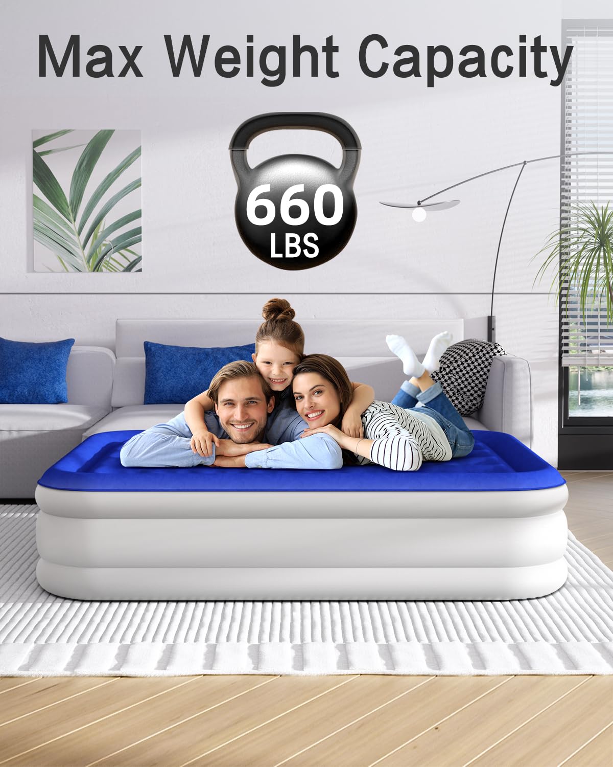 **Queen Size Air Mattress with Built-in Pump - 16