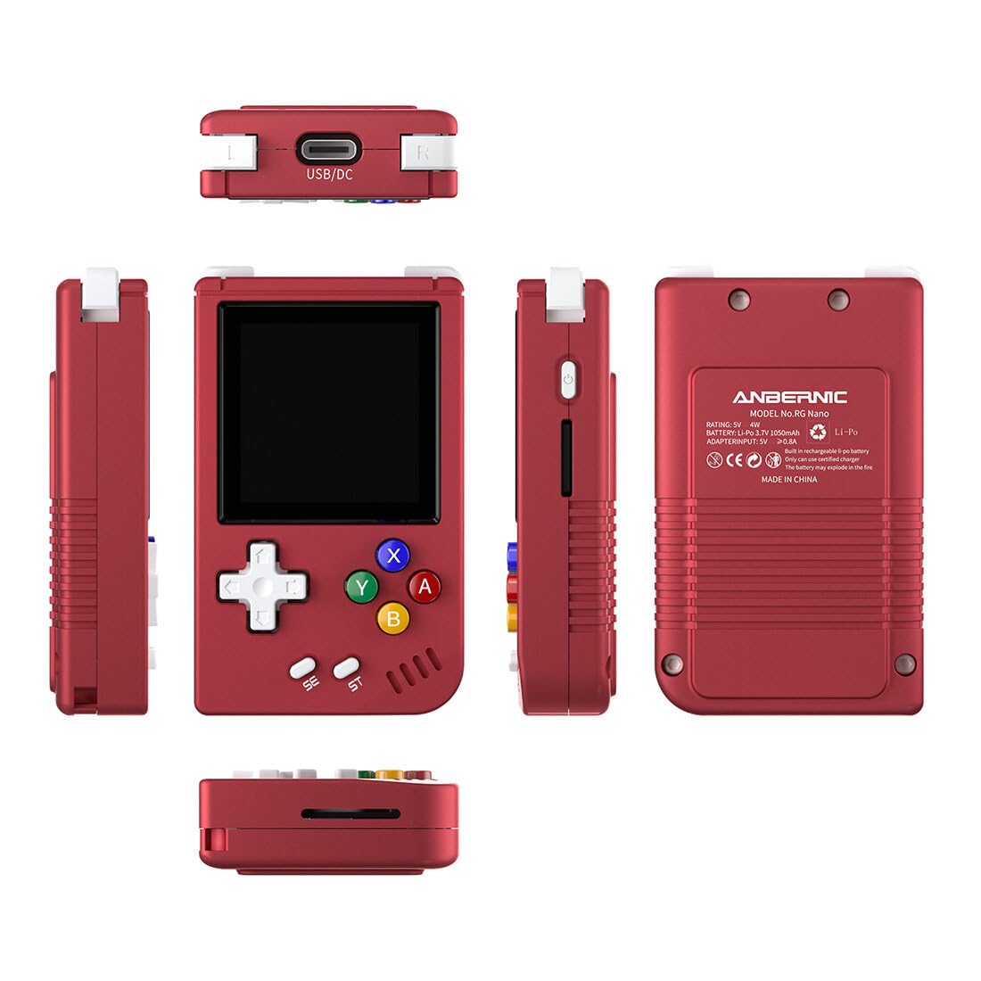 LDesign RG Nano Handheld Retro Game Console - 8000 Classic Games, 128GB Storage, Aluminum Alloy Portable Mini Gaming Device (Red) | Perfect for Travel, Commuting & Nostalgic Gaming Experience