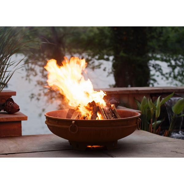 Emperor Fire Pit - Outdoor Wood Burning Fire Pit for Backyard, Patio & Camping - Heavy Duty Steel Fire Pit with Spark Screen & Poker - Perfect for Bonfires, S'mores & Outdoor Gatherings