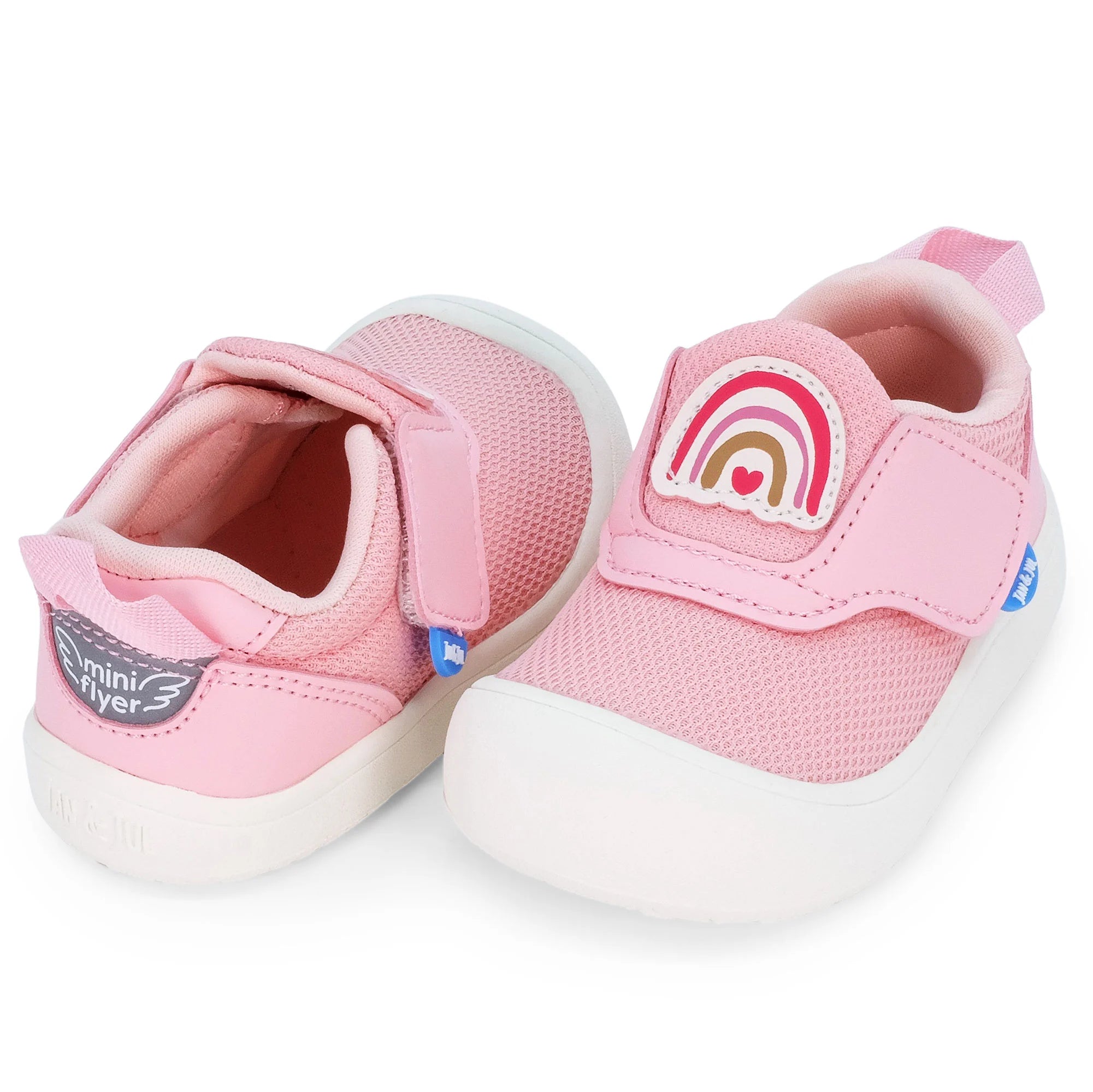 Jan & Jul Pink Rainbow Mini Flyer Toddler Sneakers - Lightweight Baby Walking Shoes for Girls & Boys - Perfect for Playground, Park & Everyday Adventures