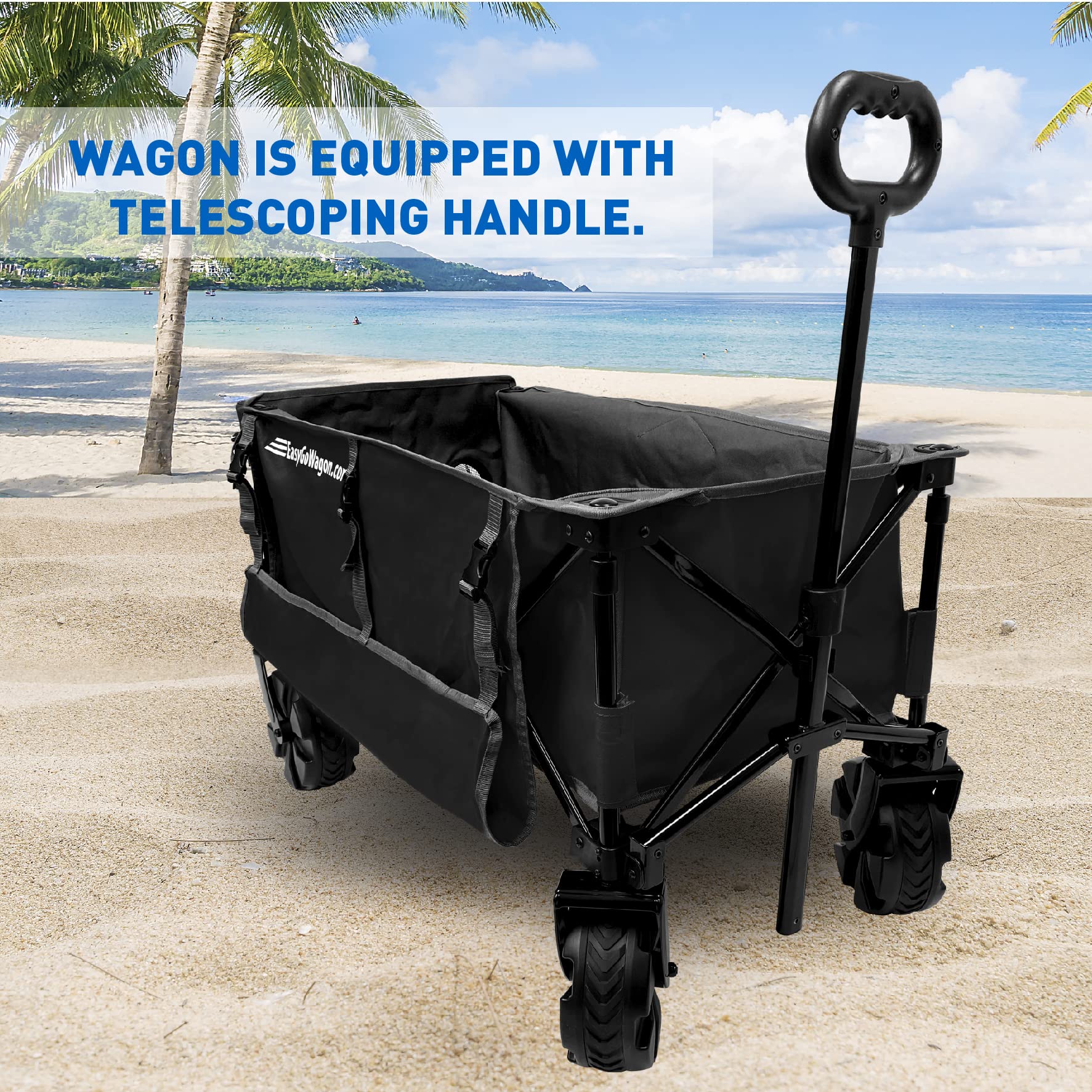 EasyGoProducts Deluxe Folding Beach Wagon with 19