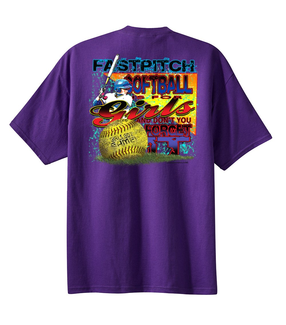 Fastpitch Softball T-Shirt for Girls - 'Fastpitch is for Girls Don't You Forget It' Tee - Perfect for Pitchers, Catchers & Slowpitch Players - Great for Games, Practice & Team Spirit
