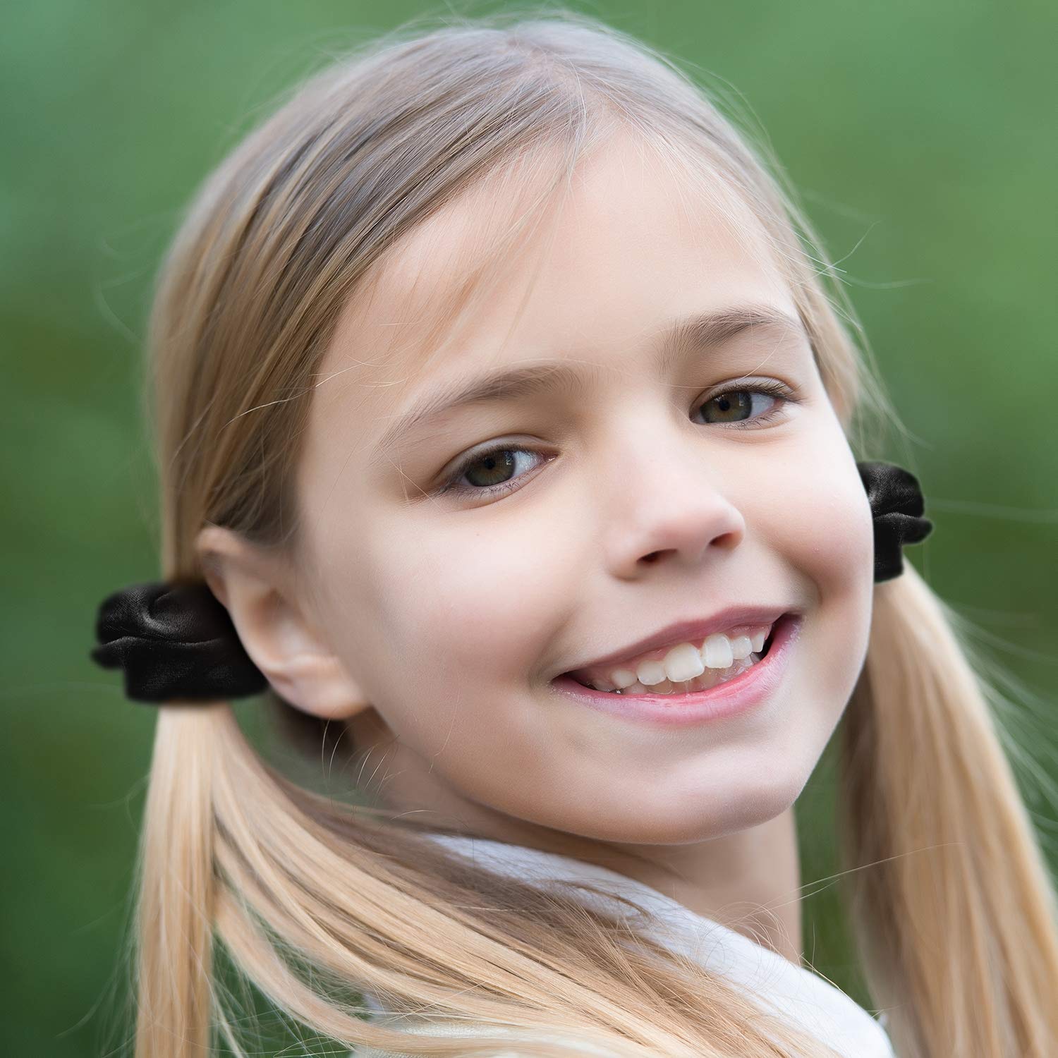 Fameza 24-Pack Black Velvet Scrunchies - Soft Hair Ties & Ponytail Holders for Women & Girls - Perfect for School, Work, Gym & Everyday Hair Accessories