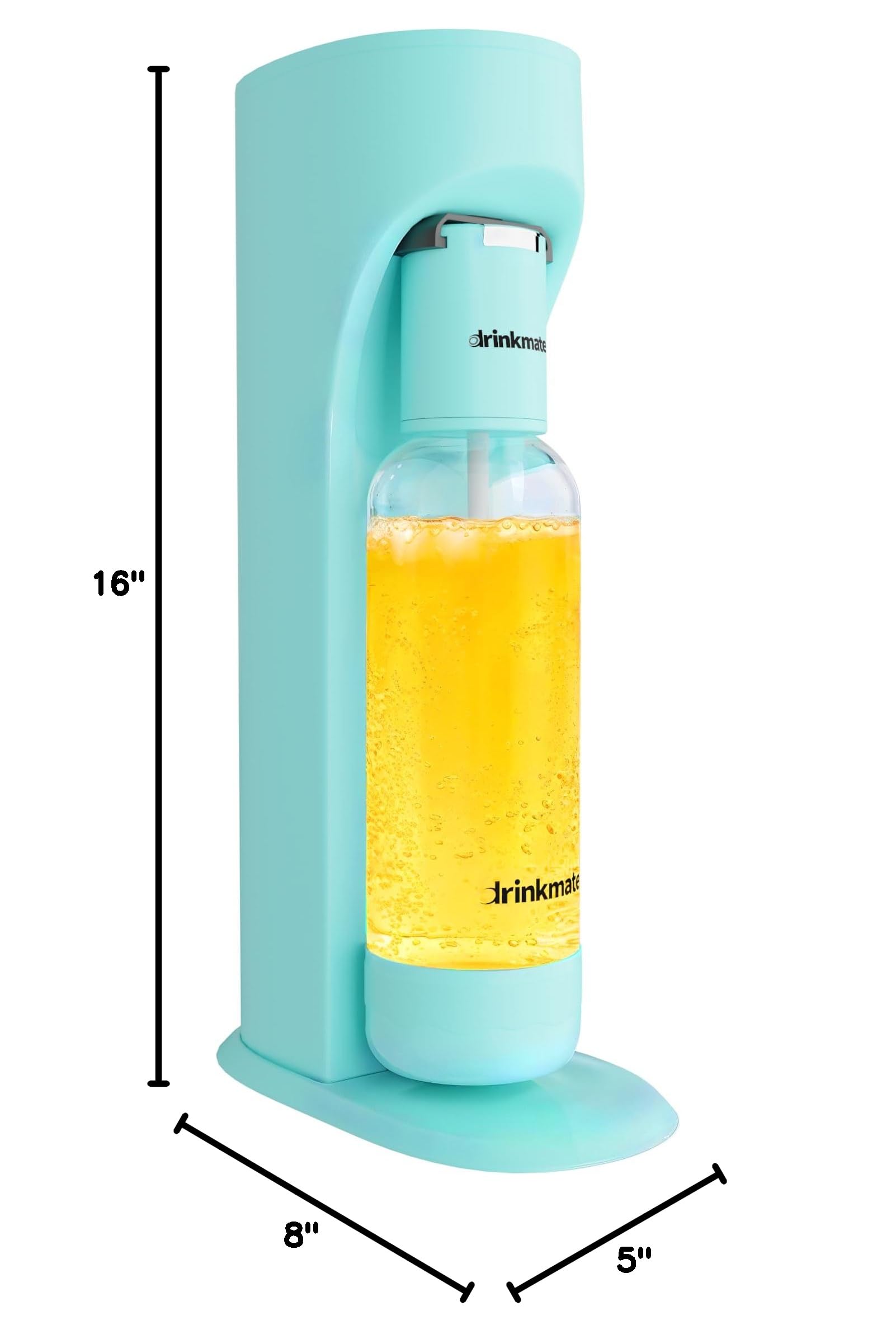 Drinkmate OmniFizz Sparkling Water & Soda Maker Machine - Carbonates Any Beverage Without Dilution (CO2 Cylinder Not Included) - Arctic Blue | Perfect for Home, Office & Parties | Make Healthy Sparkling Drinks, Cocktails & Flavored Sodas