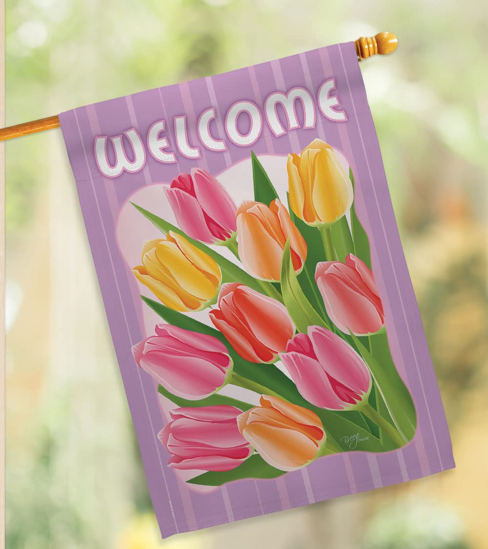 Tulips Spring Floral House Flag 28x40