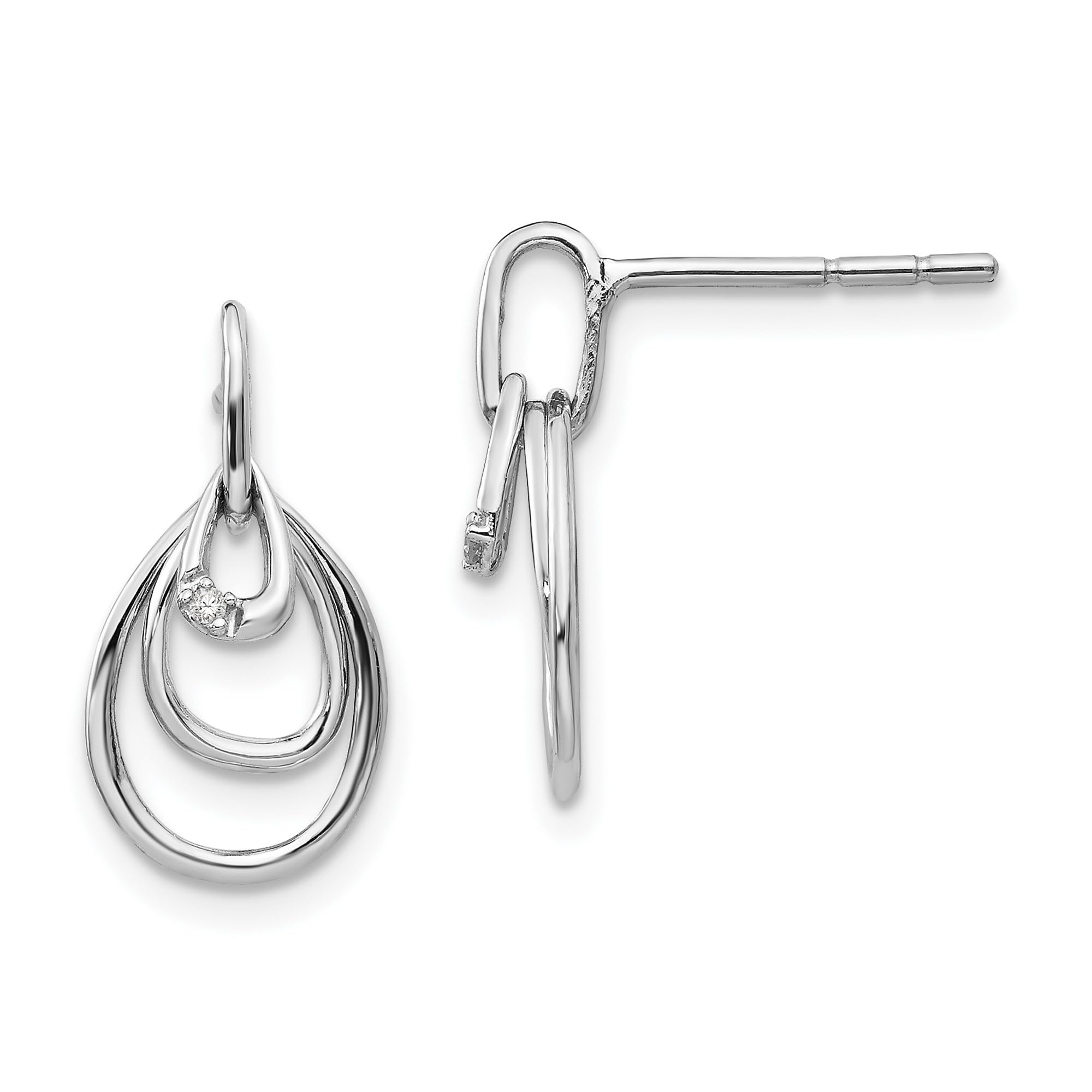925 Sterling Silver Teardrop Diamond Stud Drop Dangle Earrings for Women - Elegant Party Wedding Jewelry Gift