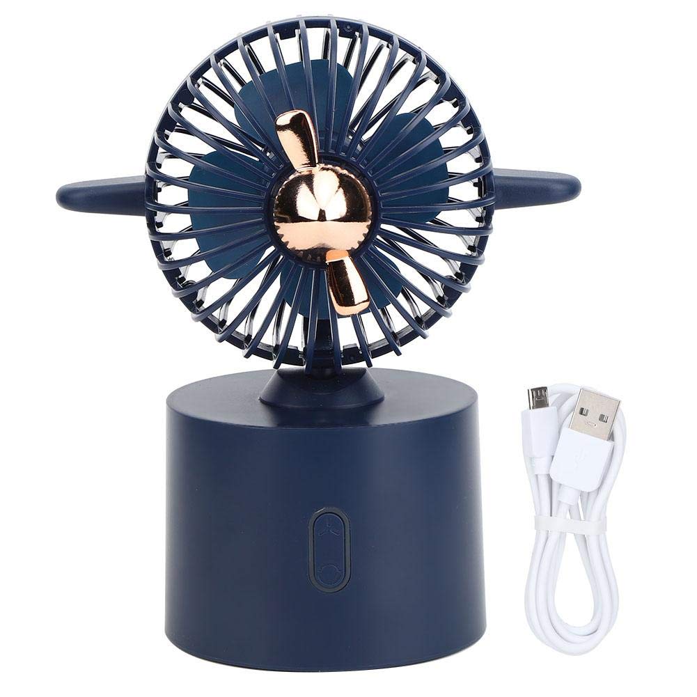 CHICIRIS Portable USB Rechargeable Mini Handheld Fan - 80° Wide Angle Personal Cooling Fan for Office, Home, Bedroom & Travel | Compact Desktop Electric Fan with Adjustable Tilt Head (Blue) - Perfect for Work Desks, Nightstands, Outdoor Activities and Hot Summer Days