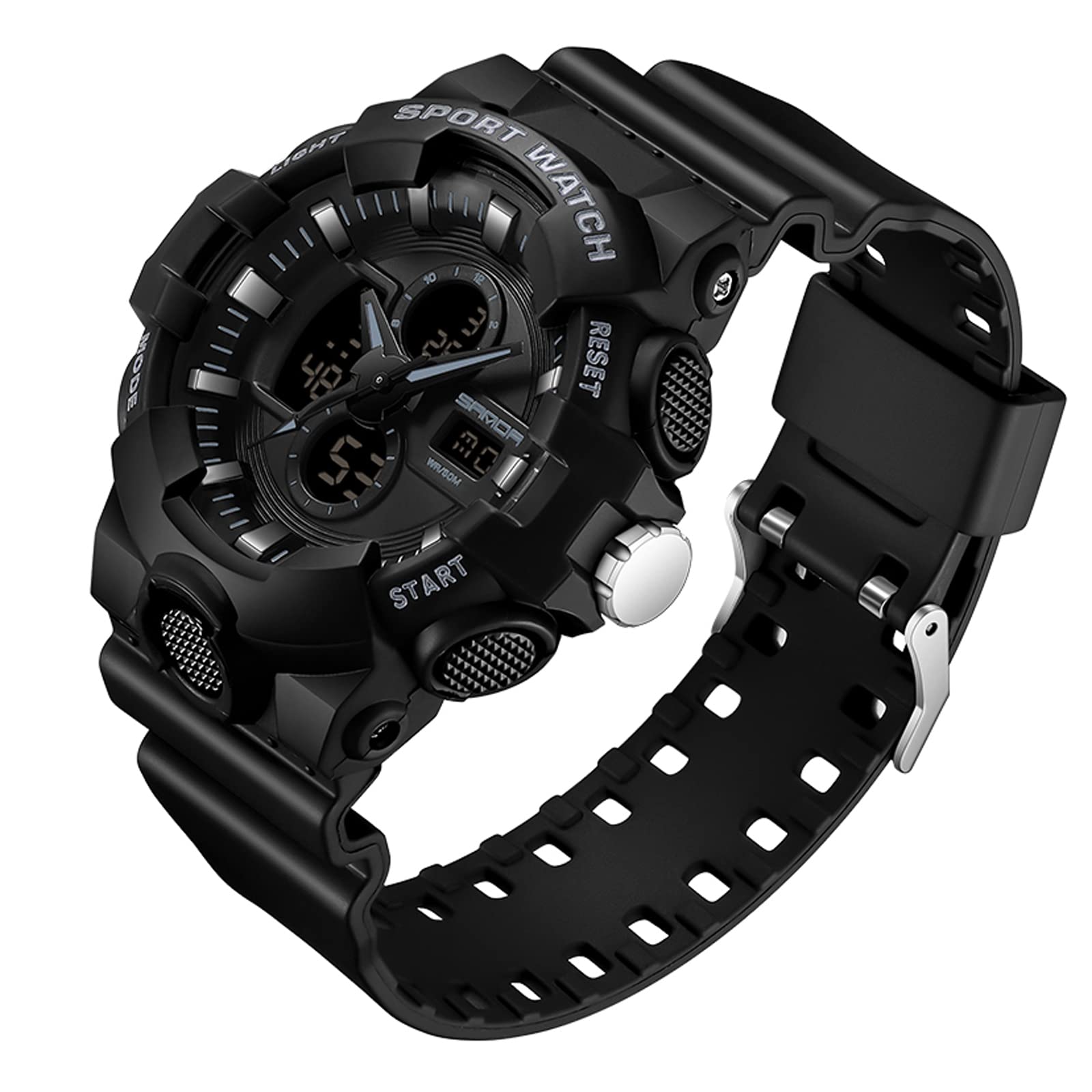 **Tactical Sports Watch for Men - Waterproof Military Wristwatch with Digital & Analog Display - Durable Outdoor Adventure, Running, Hiking & Everyday Use**