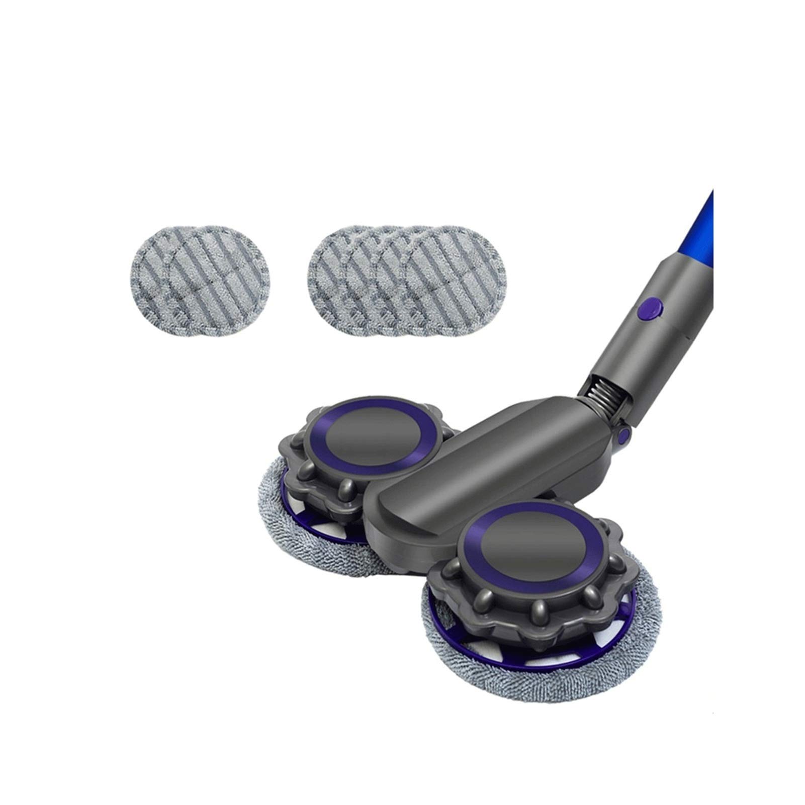 Dyson Vacuum Cleaner Replacement Soft Roller Mop Head - 1 Mop Head + 6 Washable Microfiber Cloths for Wet & Dry Cleaning - Compatible with Dyson V7, V8, V10, V11 Models - Perfect for Hardwood Floors, Tile & Pet Hair Removal