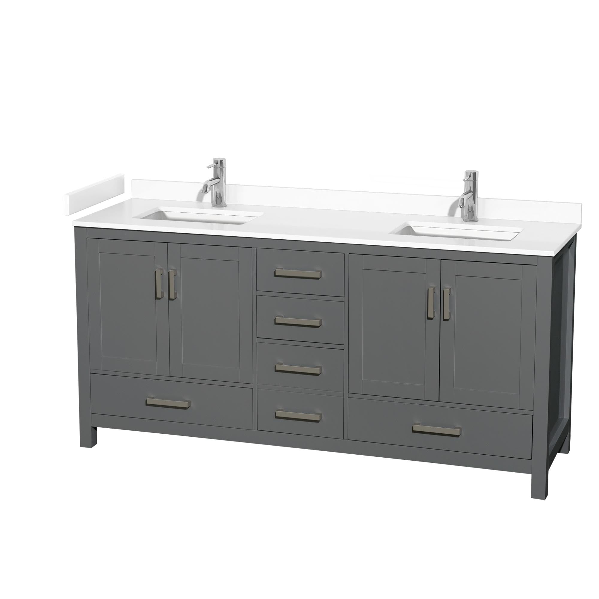 Wyndham Collection WCS141472DKGWCUNSMXX Sheffield Vanity Set, Dark Gray - Modern Bathroom Vanity with Sink for Home & Apartment Renovation